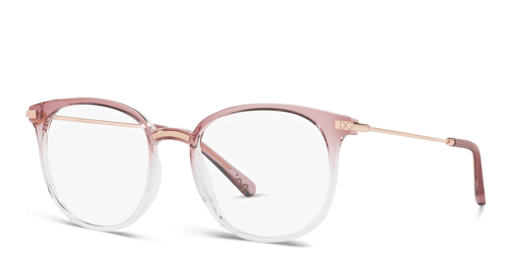 Shop Dolce & Gabbana Panthos Eyeglasses in Clear online.