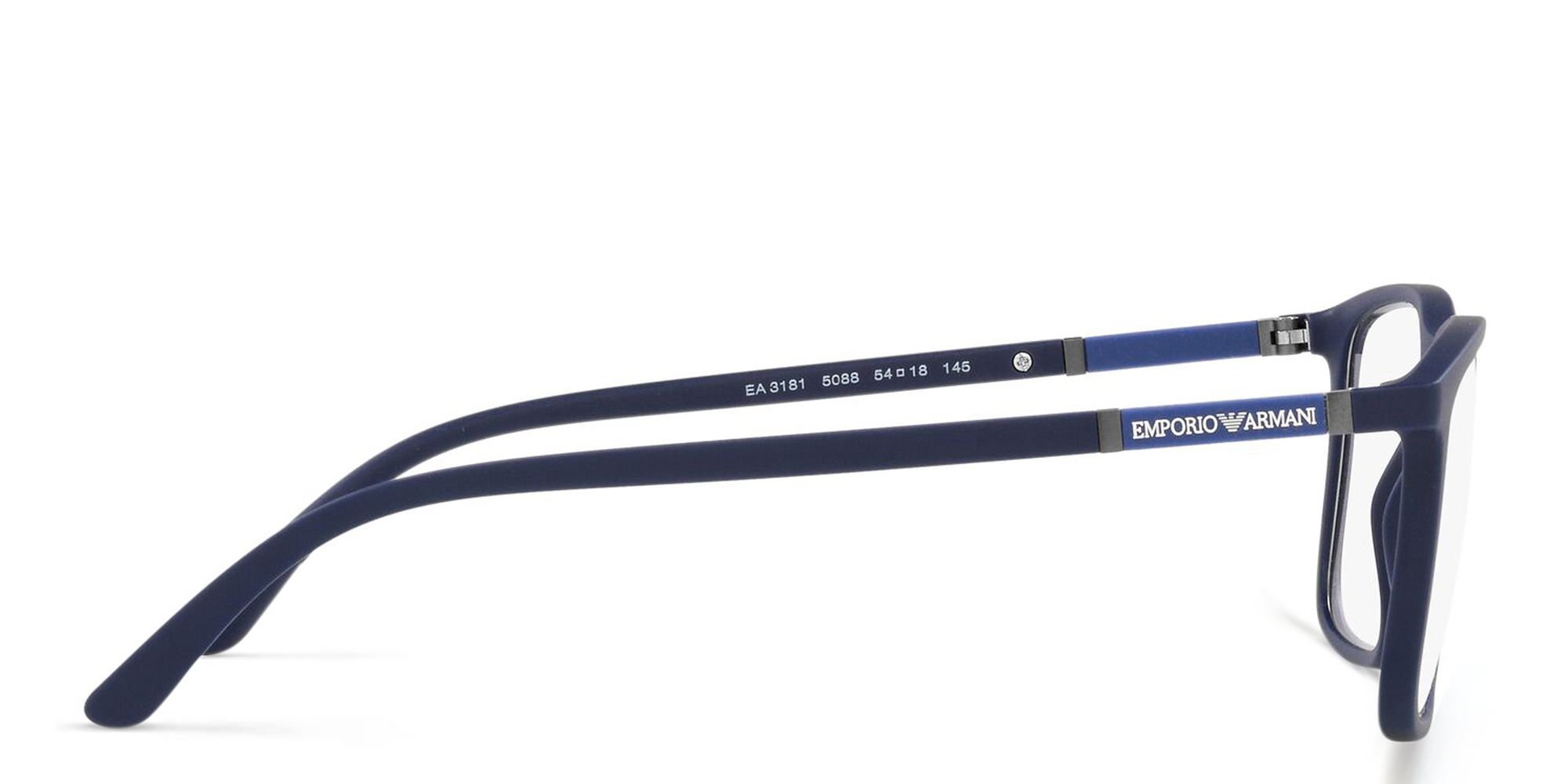 Emporio Armani Rectangle Eyeglasses in Matte Blue – Product Photo 3