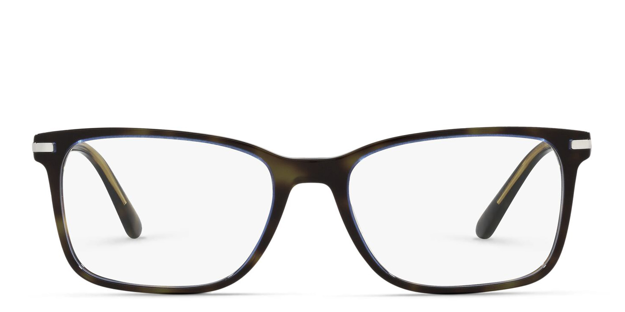 PRADA Wide Rectangle Eyeglasses in Turquoise Tortoise – Product Photo 1