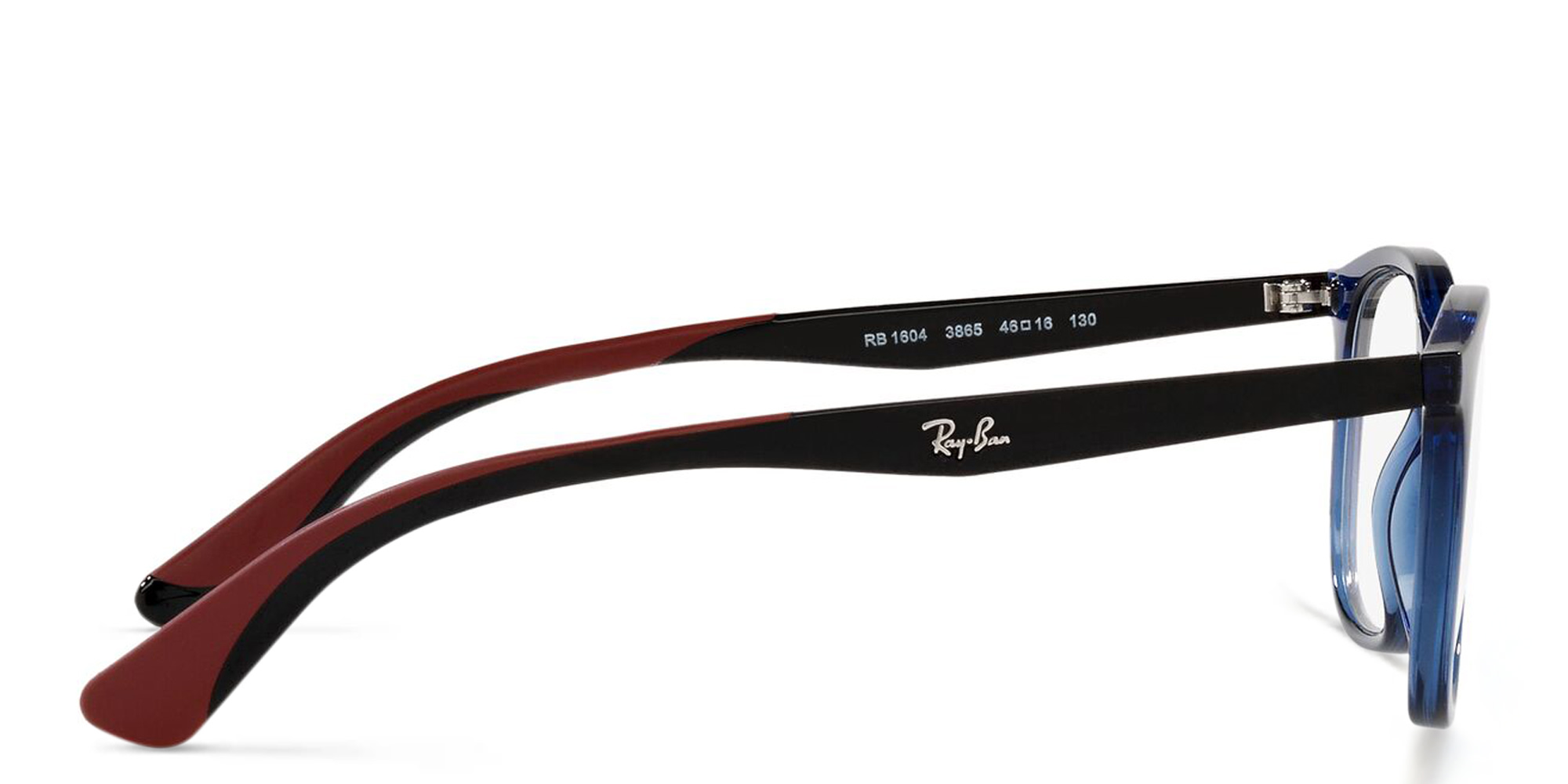 نظارة طبية بإطار مربع للصغار من راي بان جونيور بلون أزرق شفاف - صورة المنتج 3