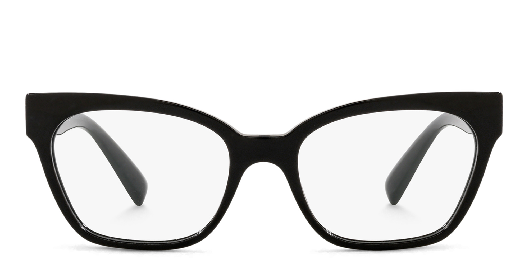 Shop VERSACE Medusa-Embellished Cat-Eye Eyeglasses in Black online.