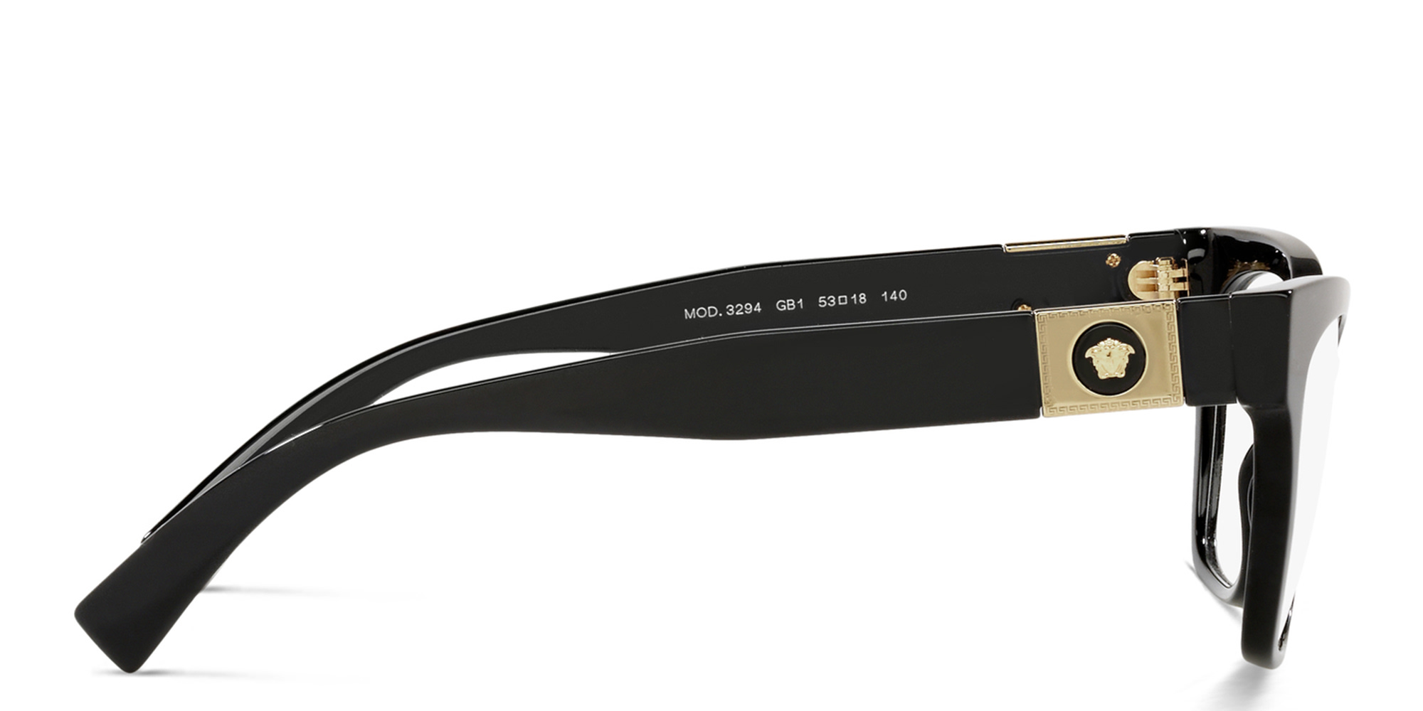 Shop VERSACE Medusa-Embellished Cat-Eye Eyeglasses in Black online.