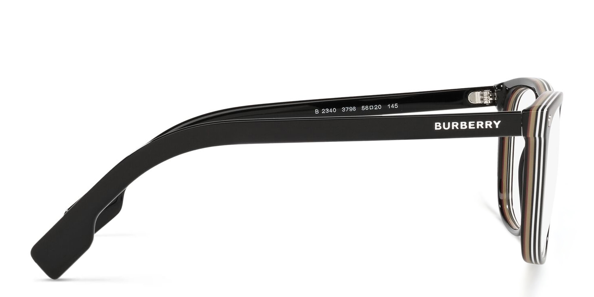 BURBERRY Wide Square Eyeglasses in Black – Product Photo 3