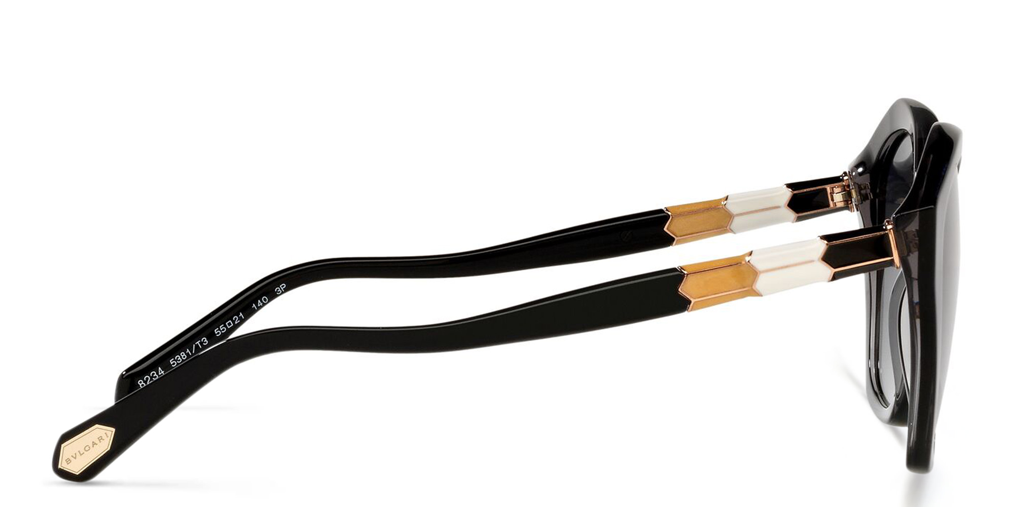 BVLGARI Irregular Sunglasses in Black Gradient Grey – Product Photo 3