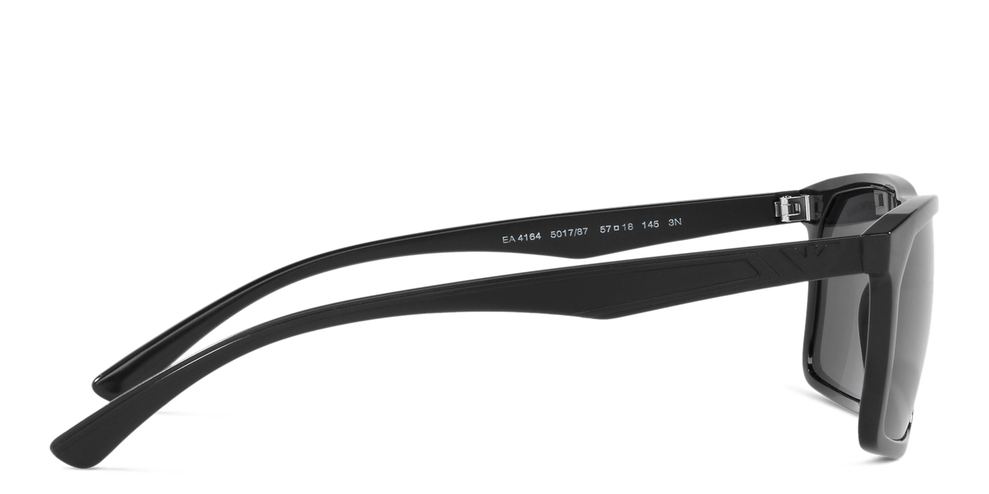 Shop Emporio Armani Irregular Sunglasses in Black online.