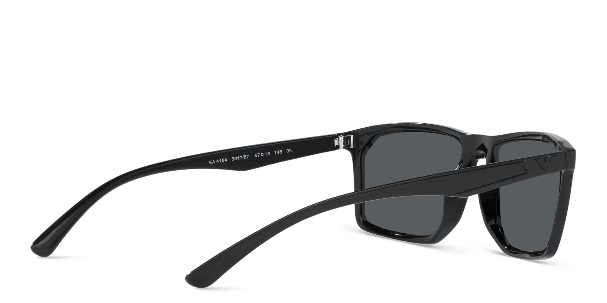 Shop Emporio Armani Irregular Sunglasses in Black online.
