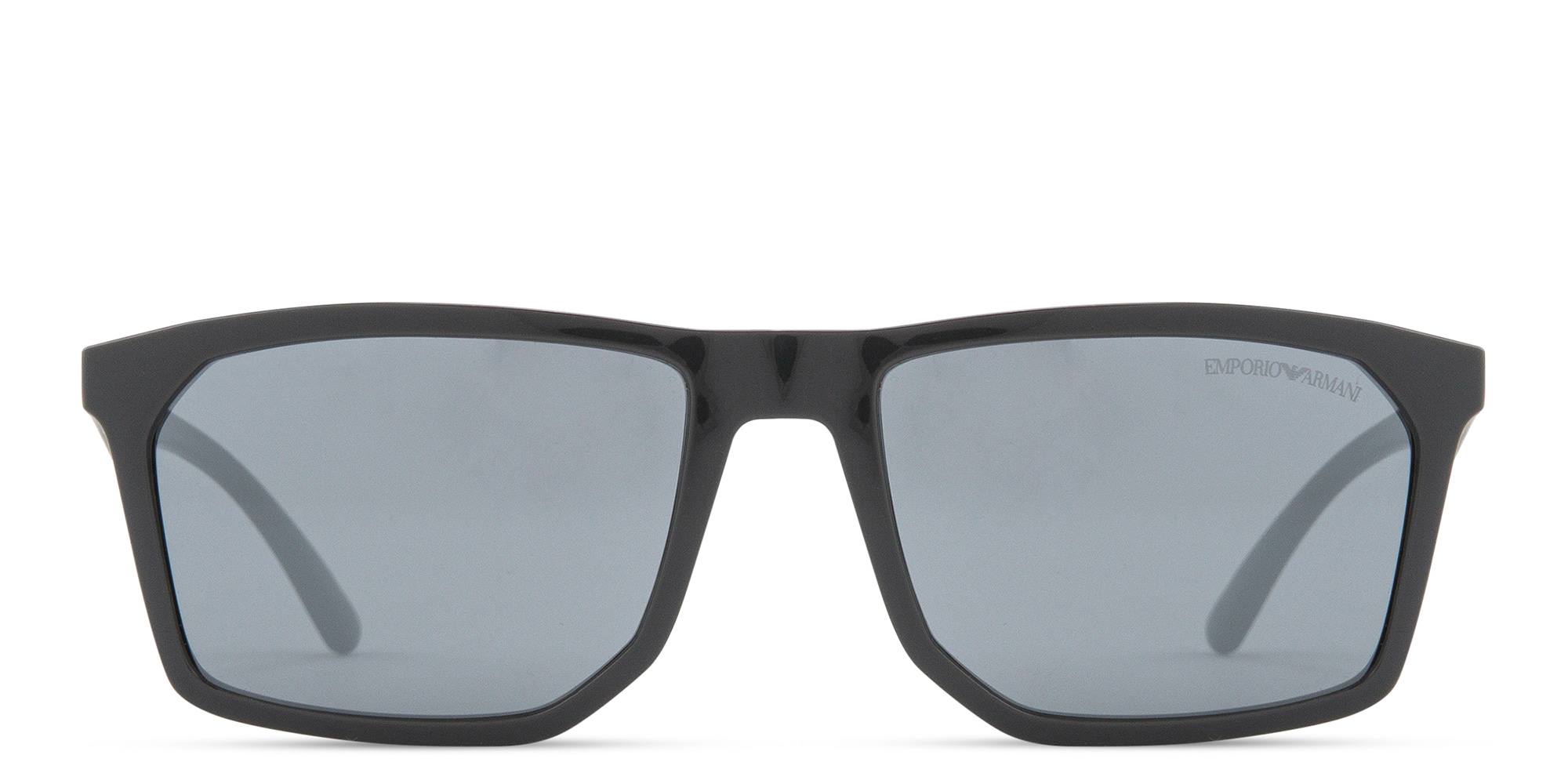 Shop Emporio Armani Irregular Sunglasses in Grey online.