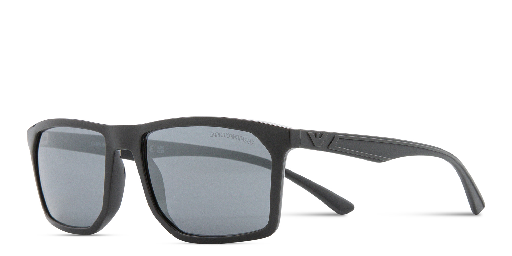 Shop Emporio Armani Irregular Sunglasses in Grey online.
