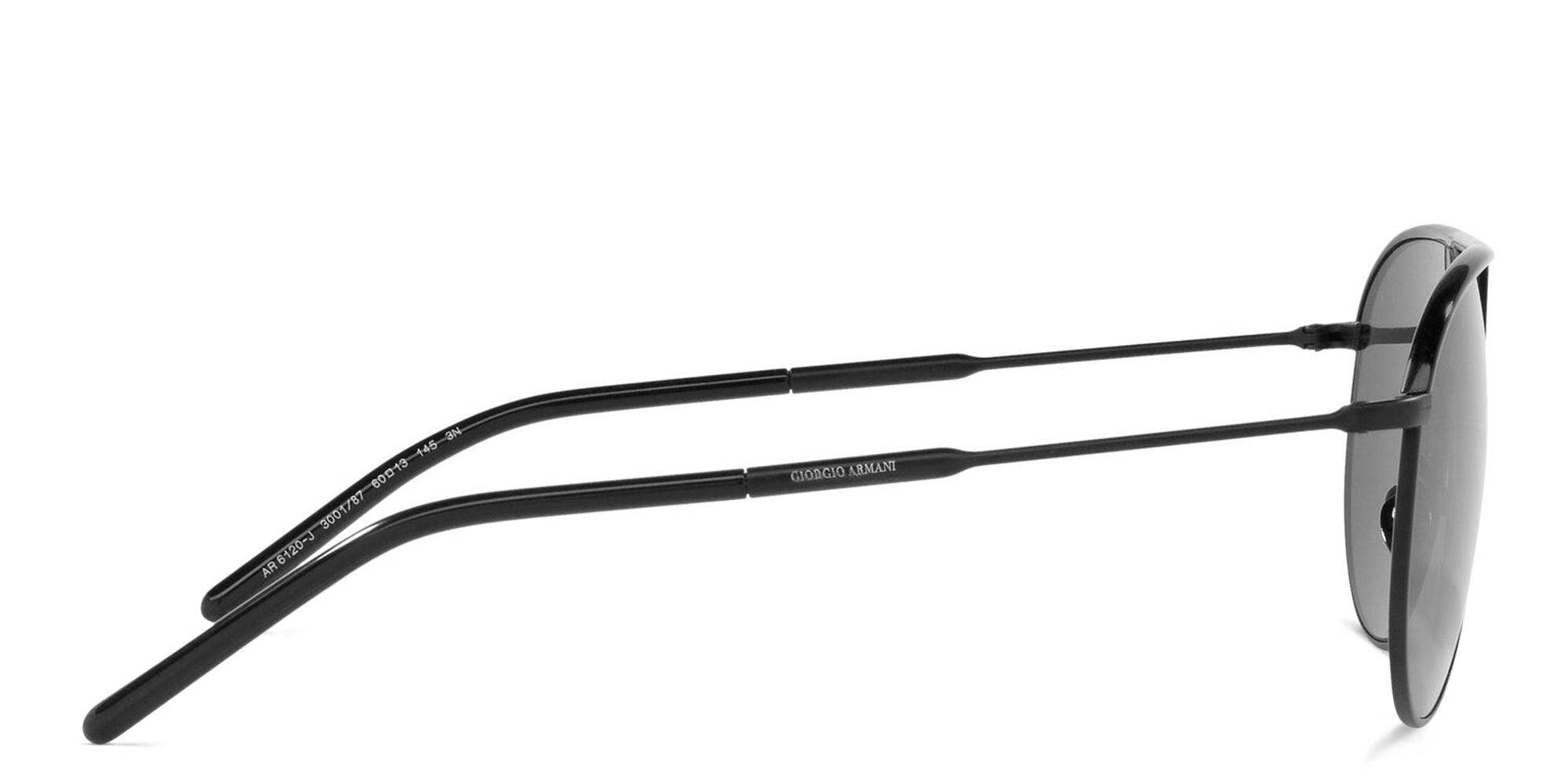 Shop GIORGIO ARMANI Wide Aviator Sunglasses in Black online.