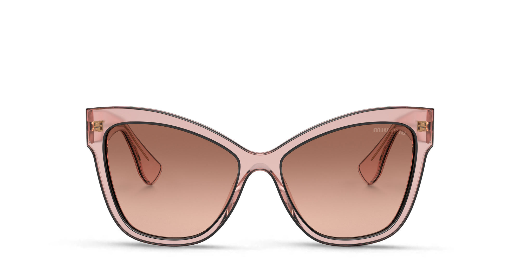 Shop MIU MIU Cat Eye Sunglasses in Pink Transparent online.