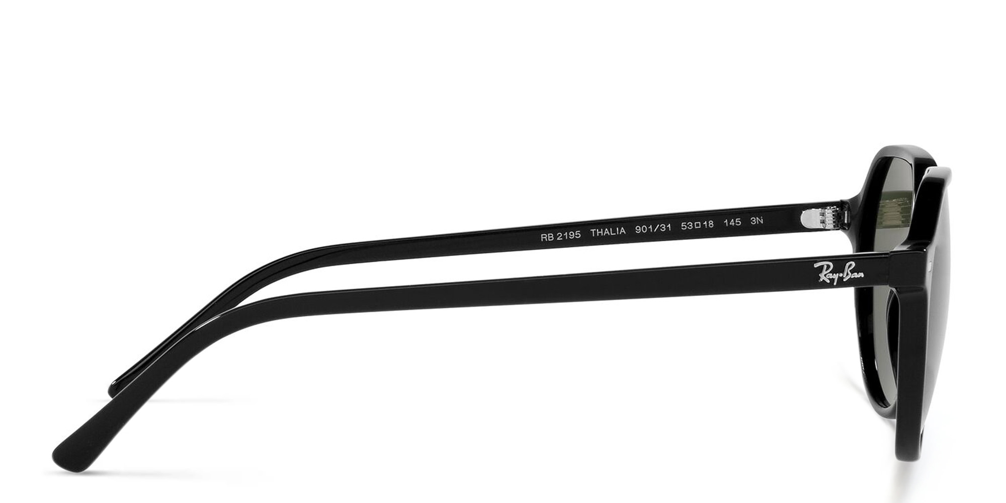 Shop Ray-Ban Thalia Unisex Square Sunglasses in Black online.