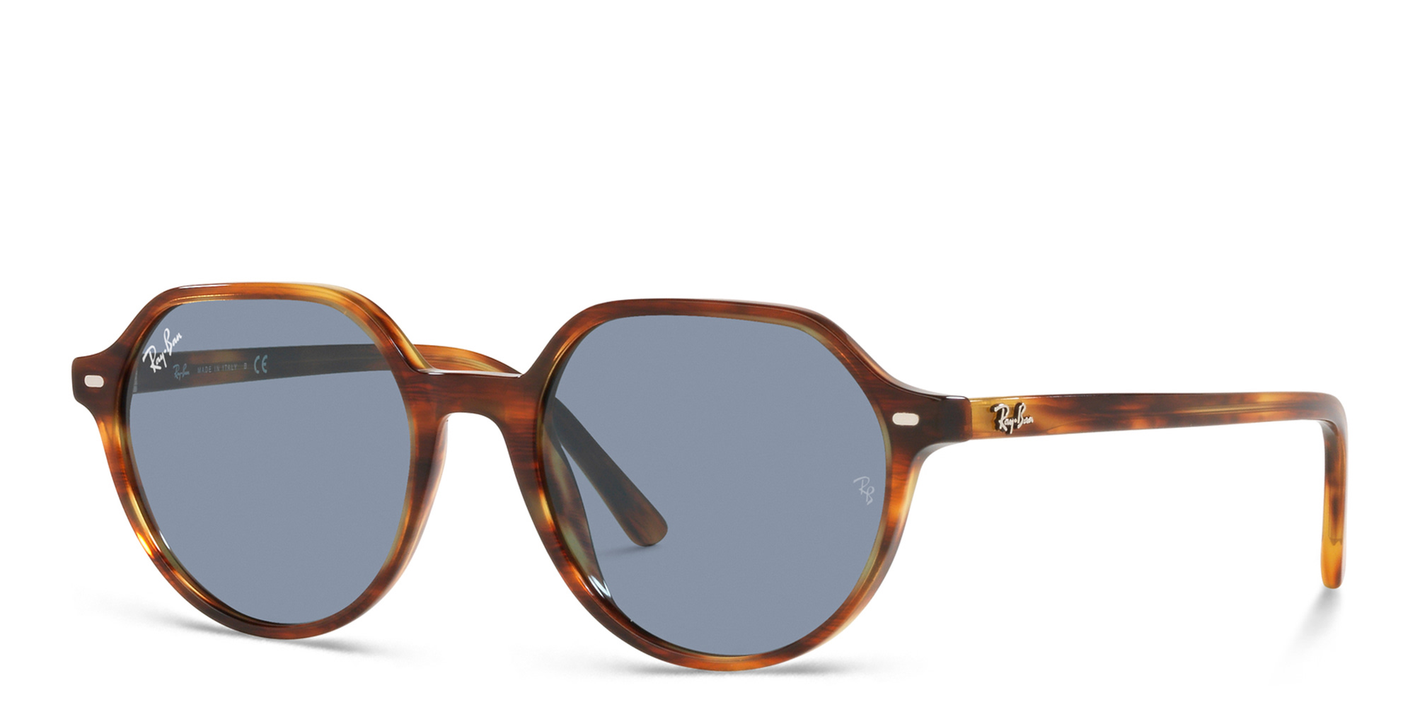Shop Ray-Ban Thalia Unisex Square Sunglasses in Striped Havana online.