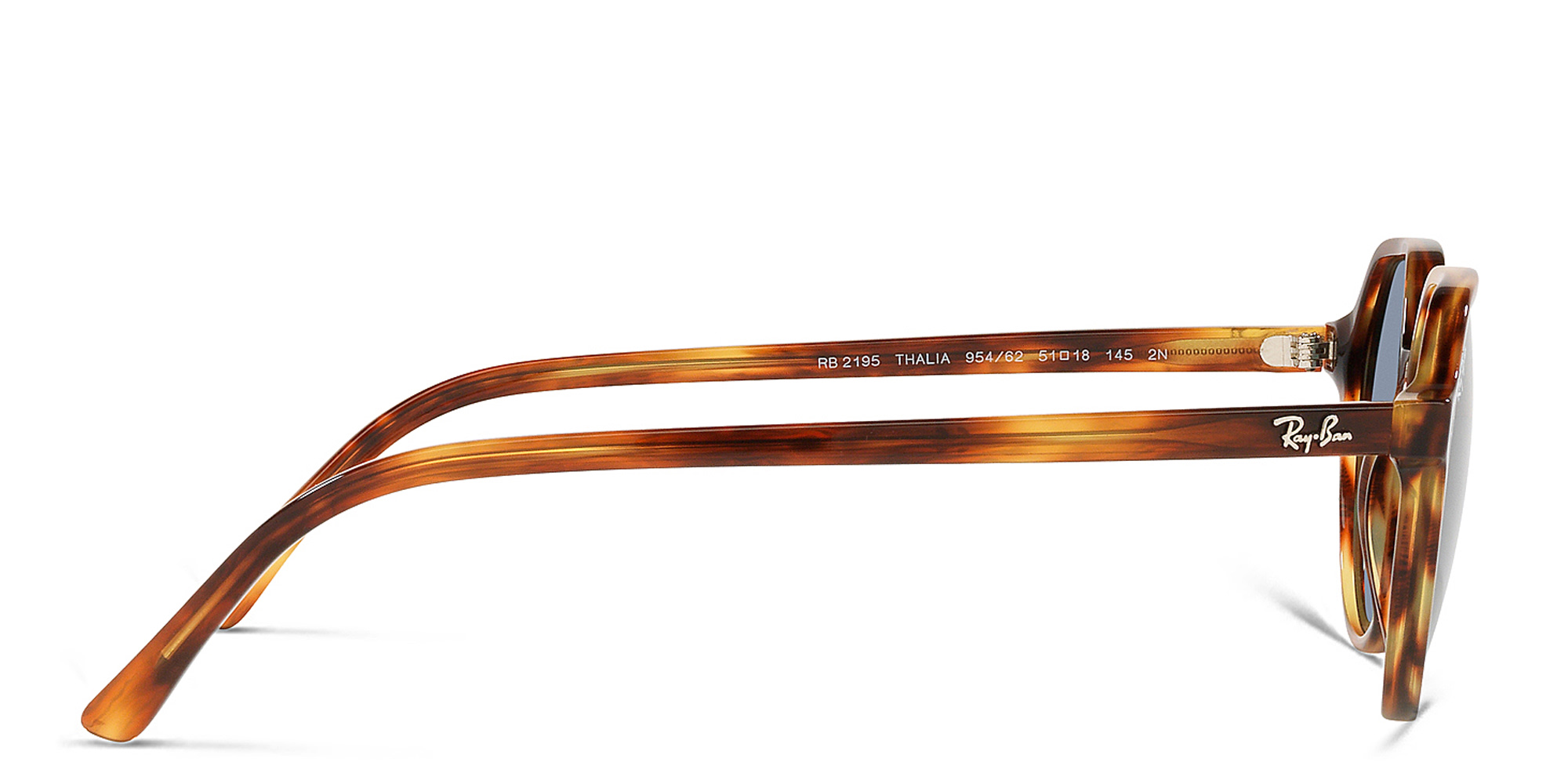 Shop Ray-Ban Thalia Unisex Square Sunglasses in Striped Havana online.