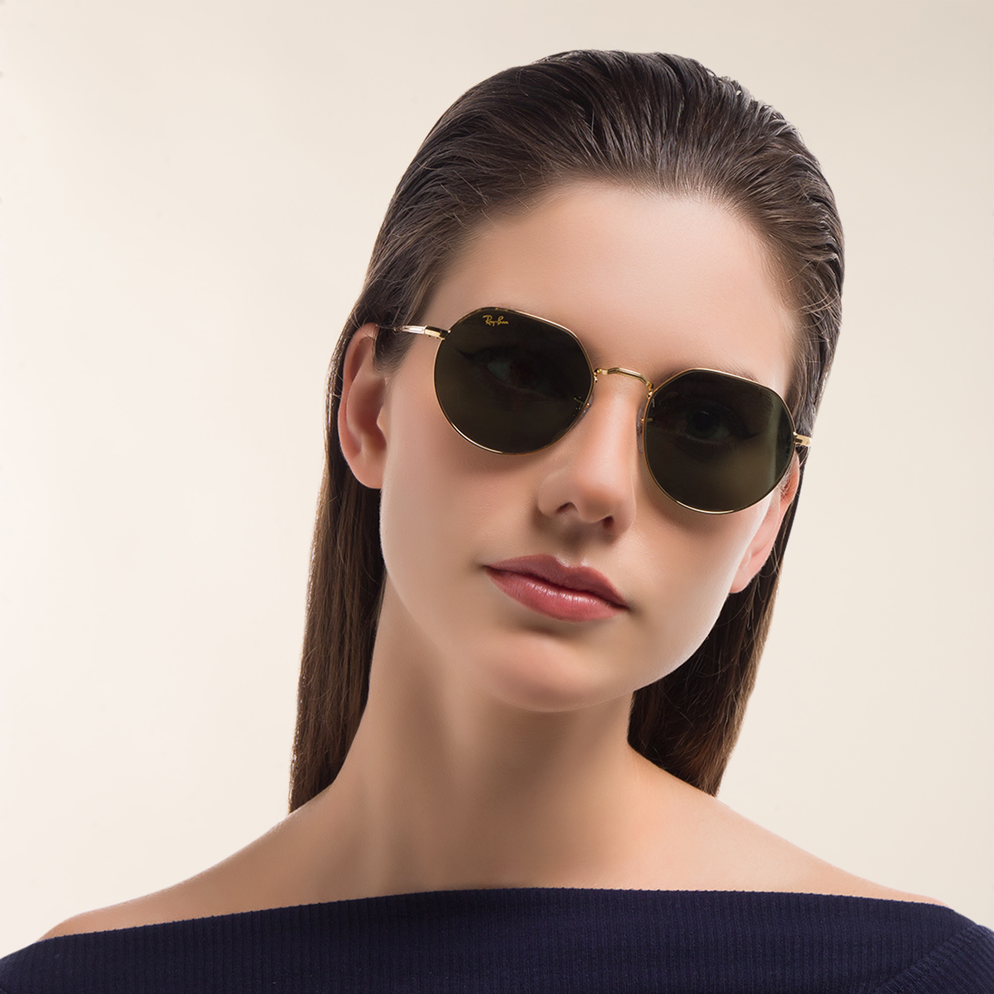 Shop Ray-Ban Jack Unisex Irregular Sunglasses in Gold online.