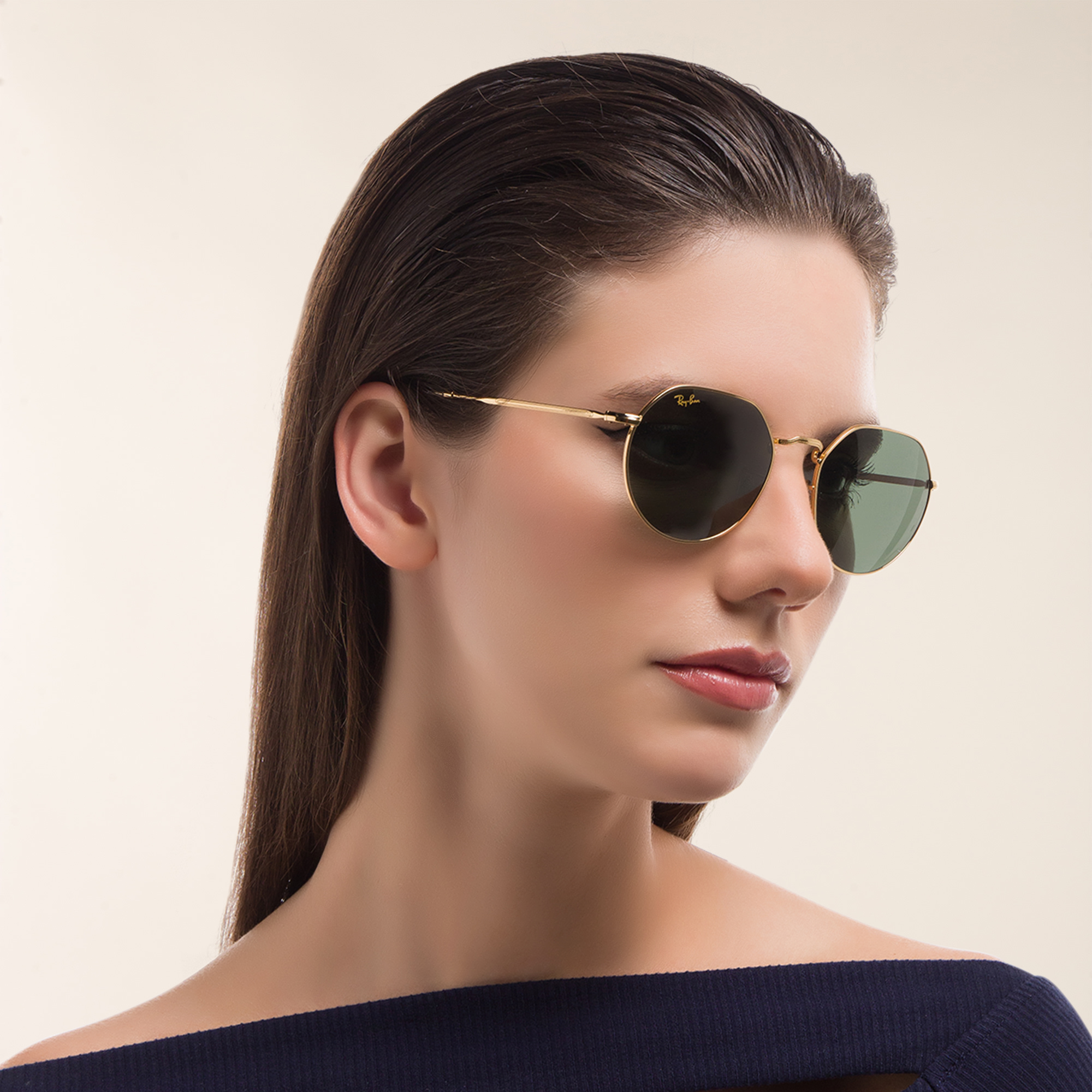 Shop Ray-Ban Jack Unisex Irregular Sunglasses in Gold online.
