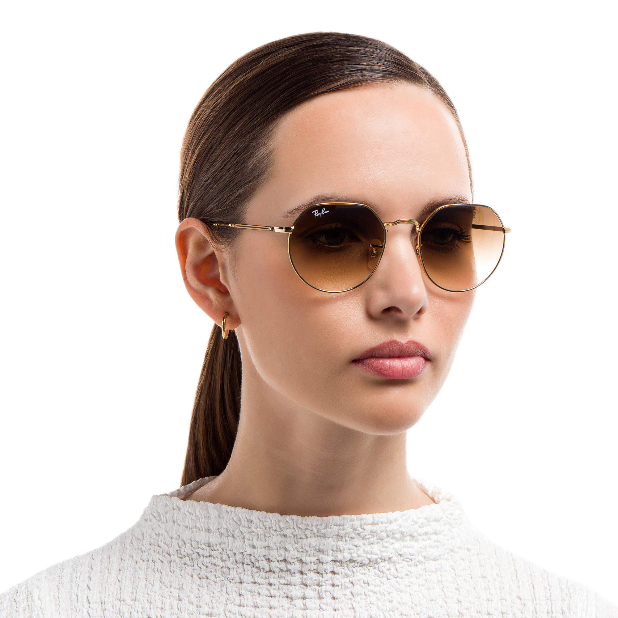 Ray-Ban Jack Unisex Irregular Sunglasses in Gold – Product Photo 6