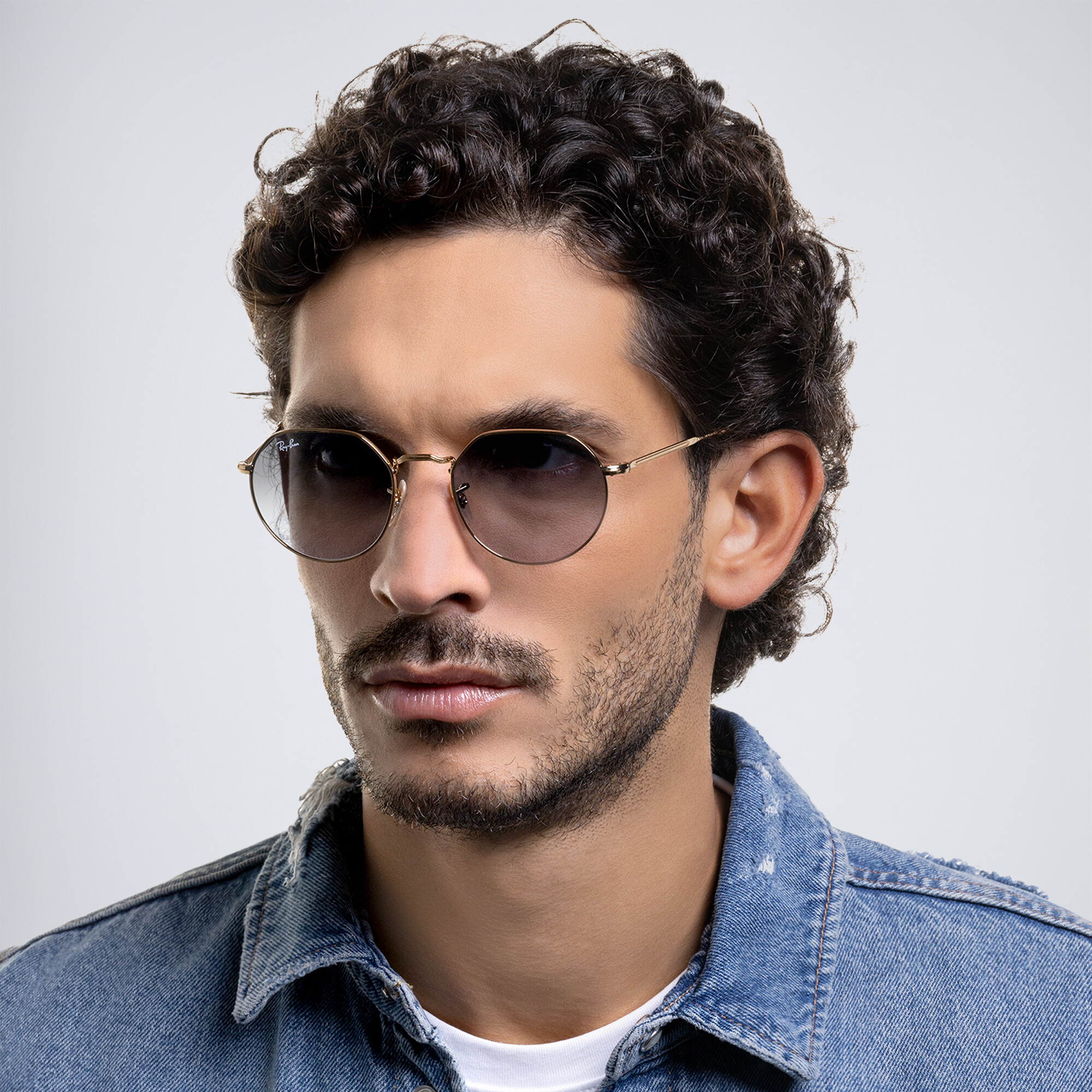 Shop Ray-Ban Jack Unisex Irregular Sunglasses in Gold online.
