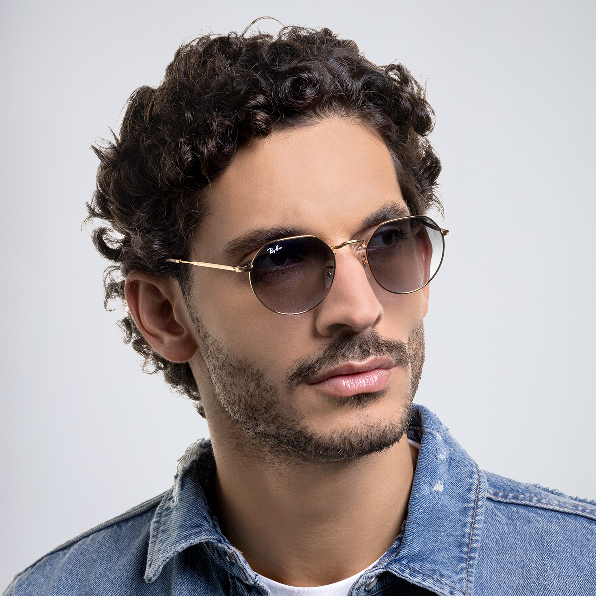 Shop Ray-Ban Jack Unisex Irregular Sunglasses in Gold online.