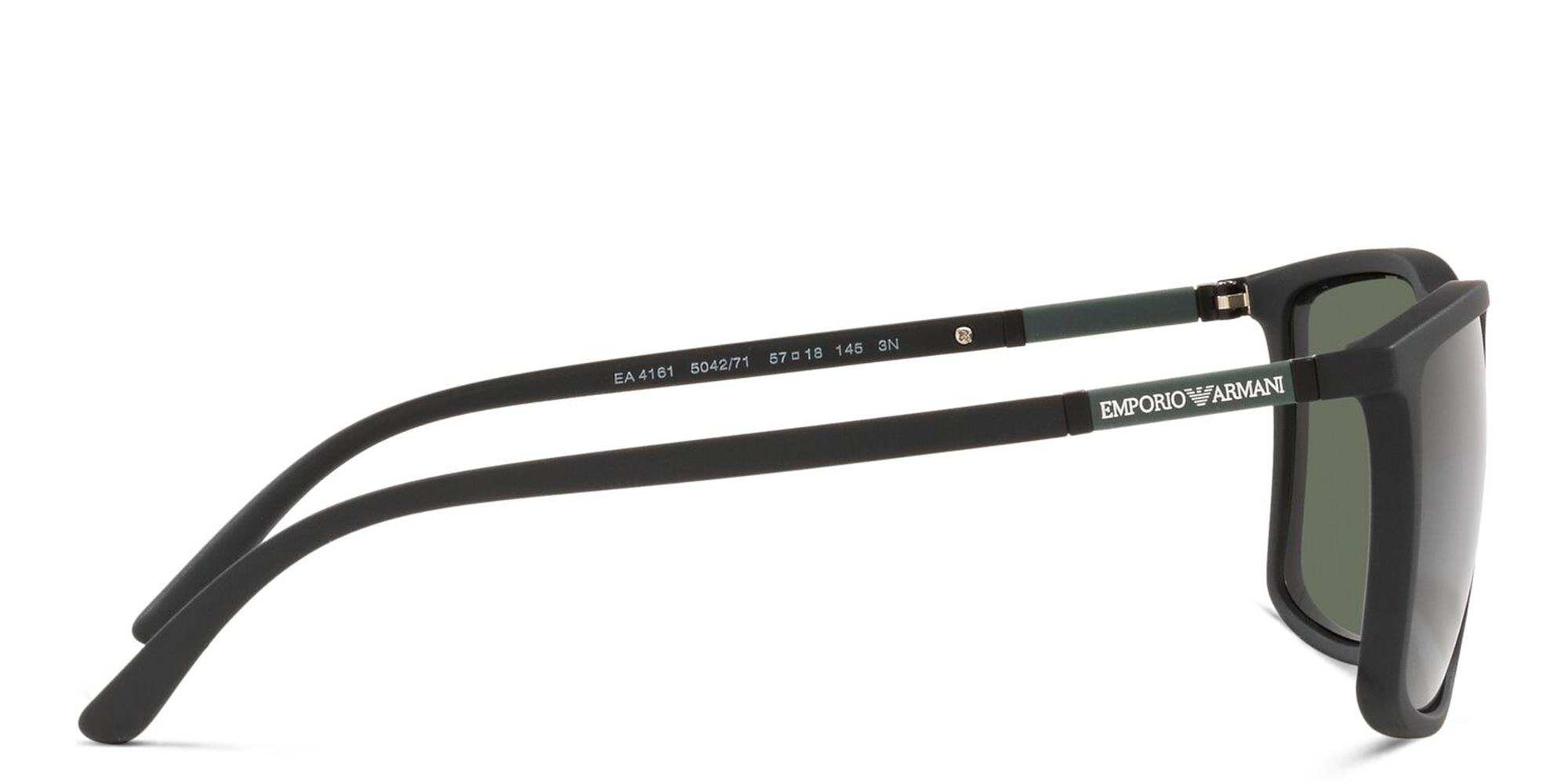 Emporio Armani Rectangle Sunglasses in Matte Black – Product Photo 3