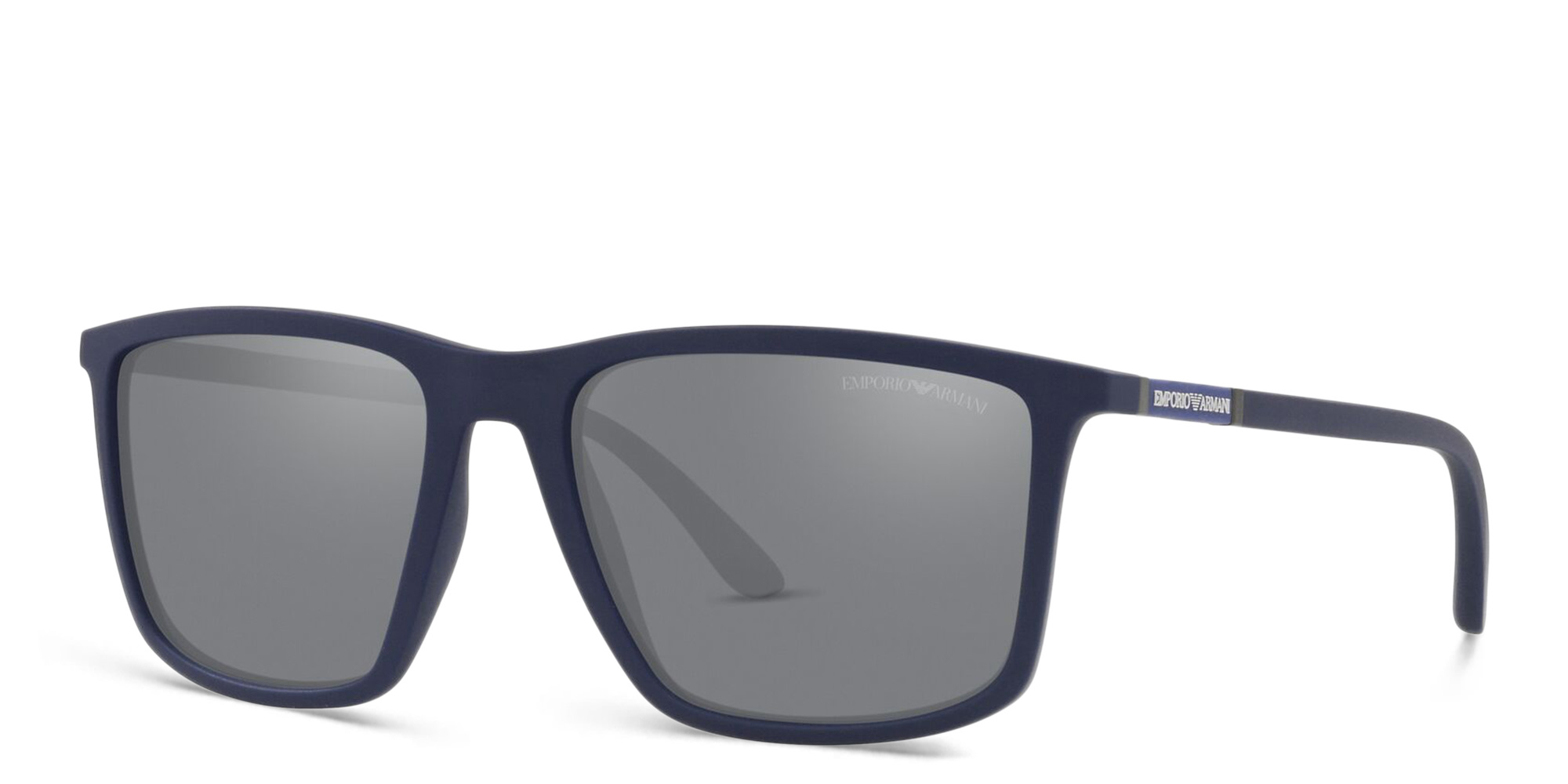 Emporio Armani Rectangle Sunglasses in Matte Blue – Product Photo 2