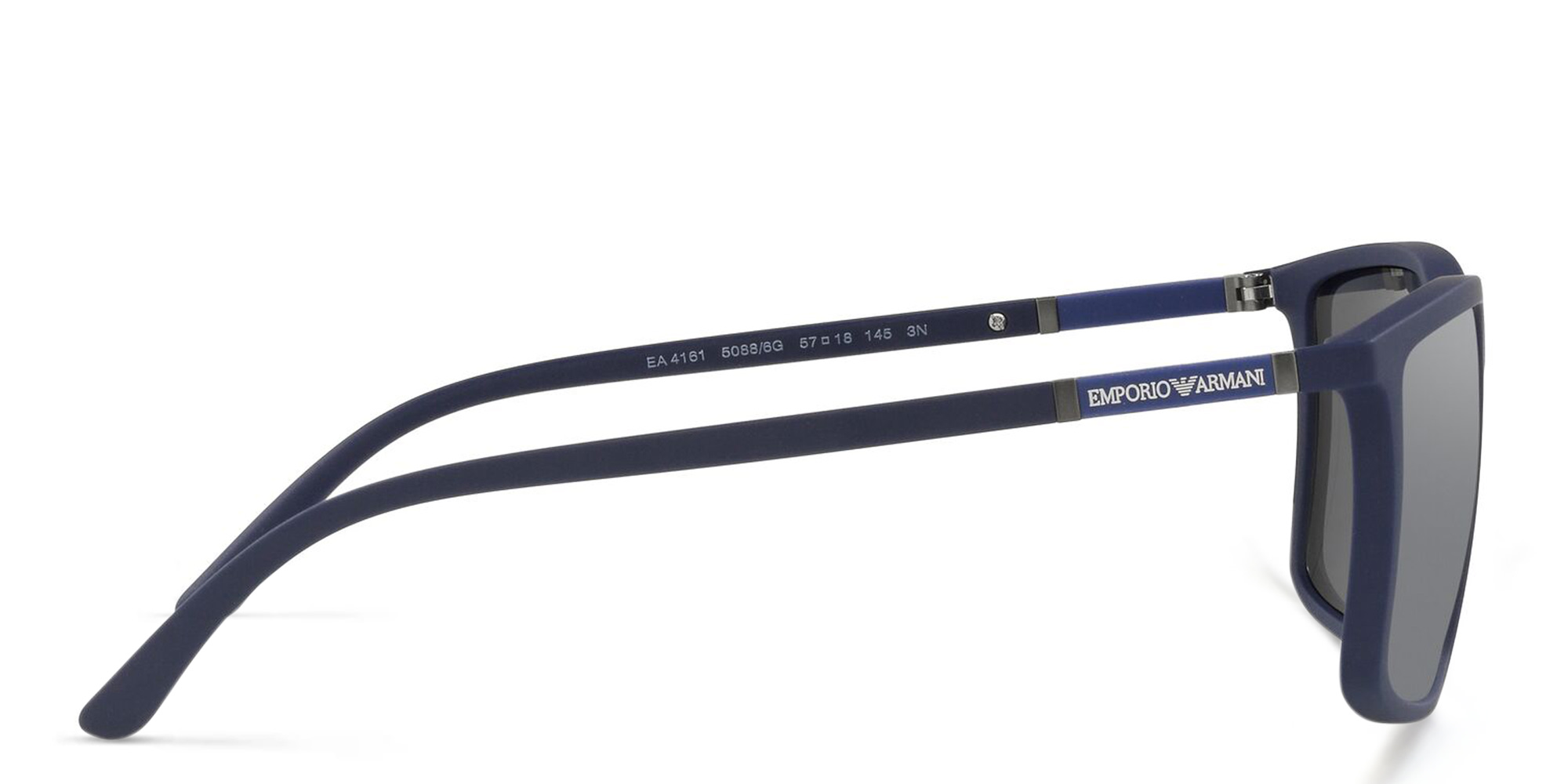 Emporio Armani Rectangle Sunglasses in Matte Blue – Product Photo 3