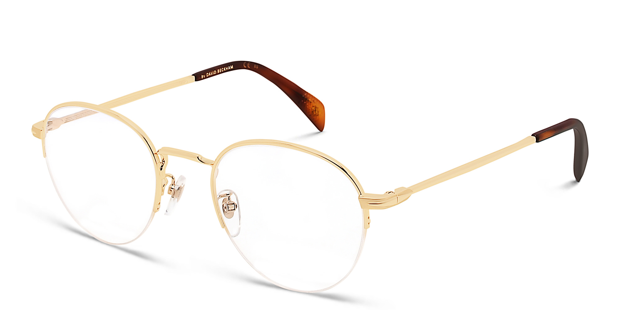DAVID BECKHAM Round Eyeglasses in Gold – Product Photo 2