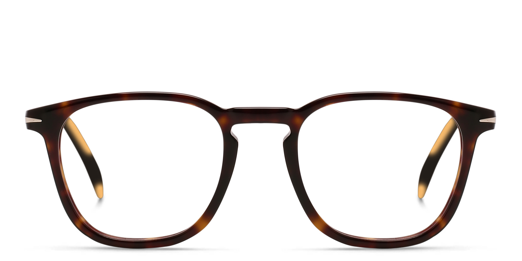 Shop DAVID BECKHAM Square Eyeglasses in Havana online.