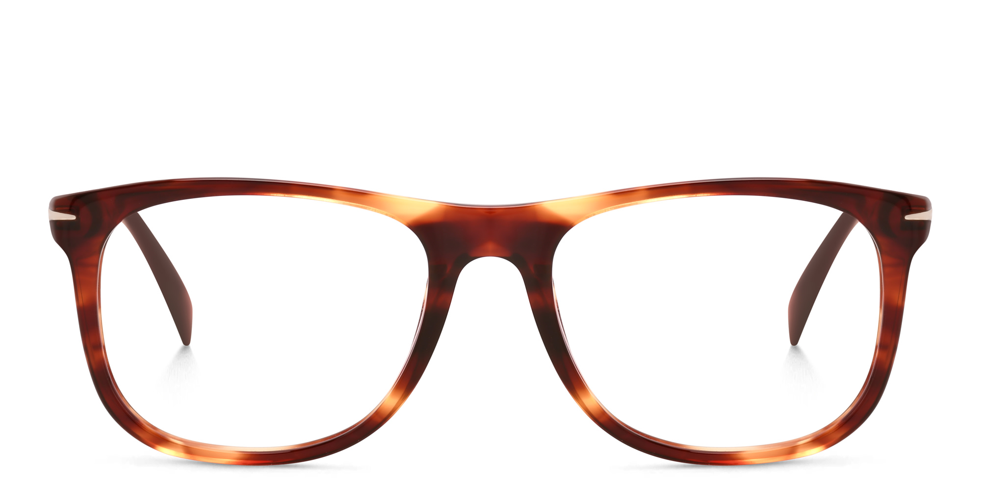 DAVID BECKHAM Rectangle Eyeglasses in Red Havana – Product Photo 1