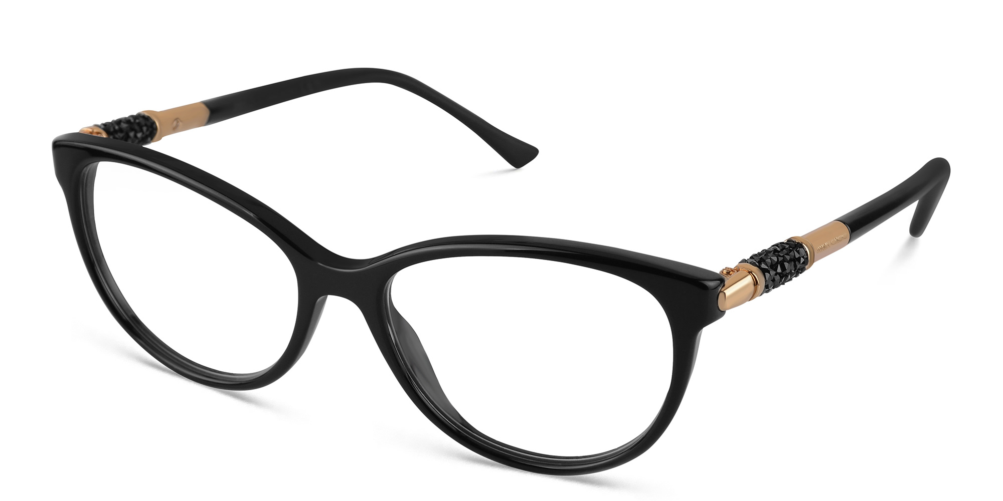 Shop JIMMY CHOO Cat Eye Eyeglasses in Black online.