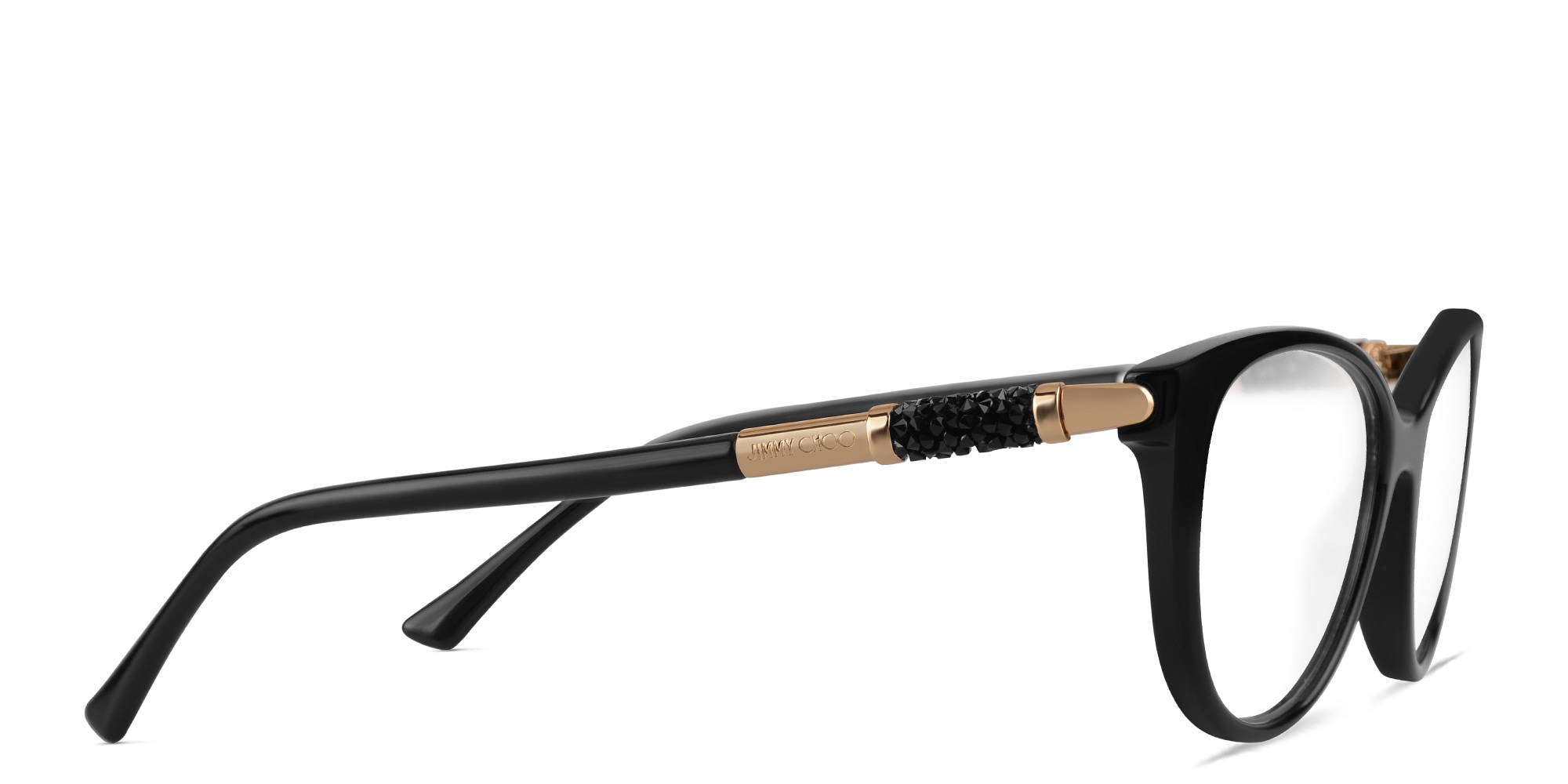 Shop JIMMY CHOO Cat Eye Eyeglasses in Black online.