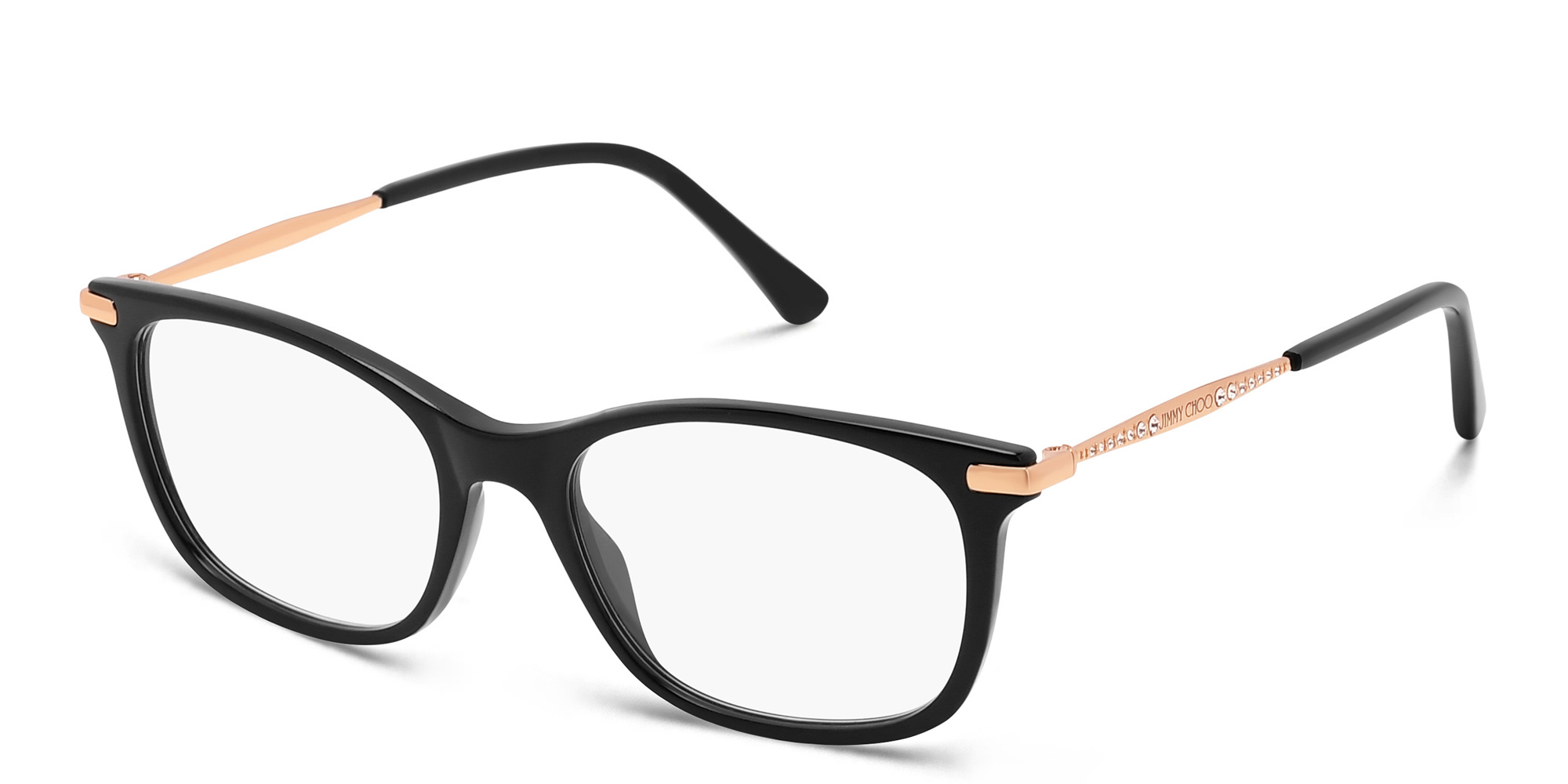 JIMMY CHOO Rectangle Eyeglasses in Black – Product Photo 2