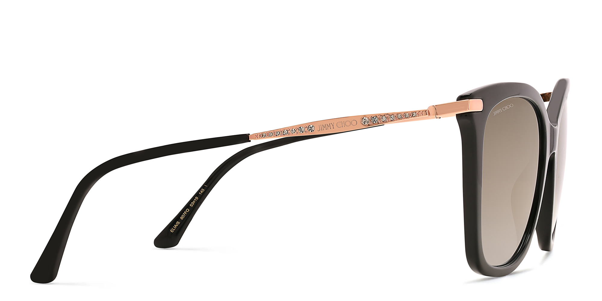 Shop JIMMY CHOO Elia/S Cat Eye Sunglasses in Black online.