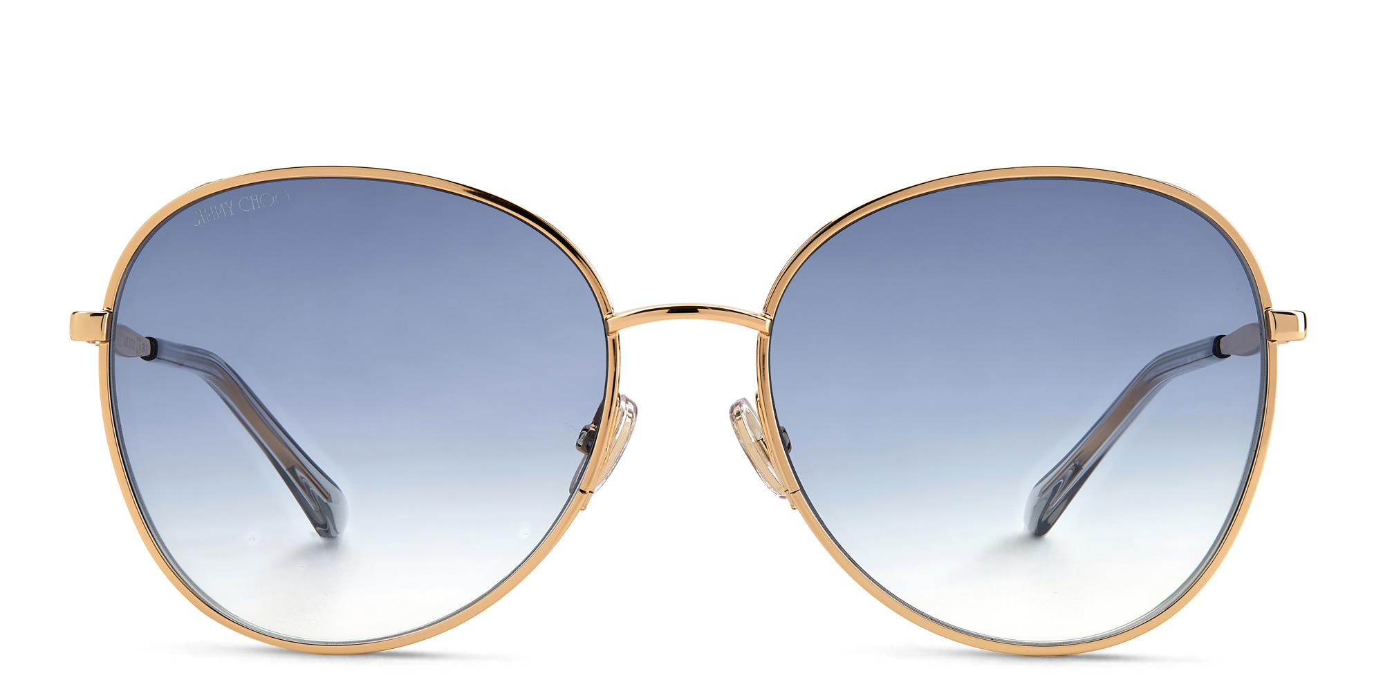 Shop JIMMY CHOO Feline/S Round Sunglasses in Rose Gold online.