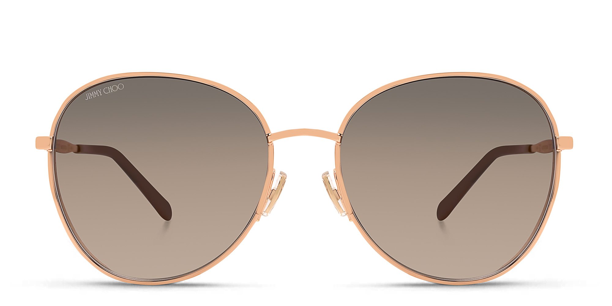 JIMMY CHOO Feline/S Round Sunglasses in Gold Copper – Product Photo 1