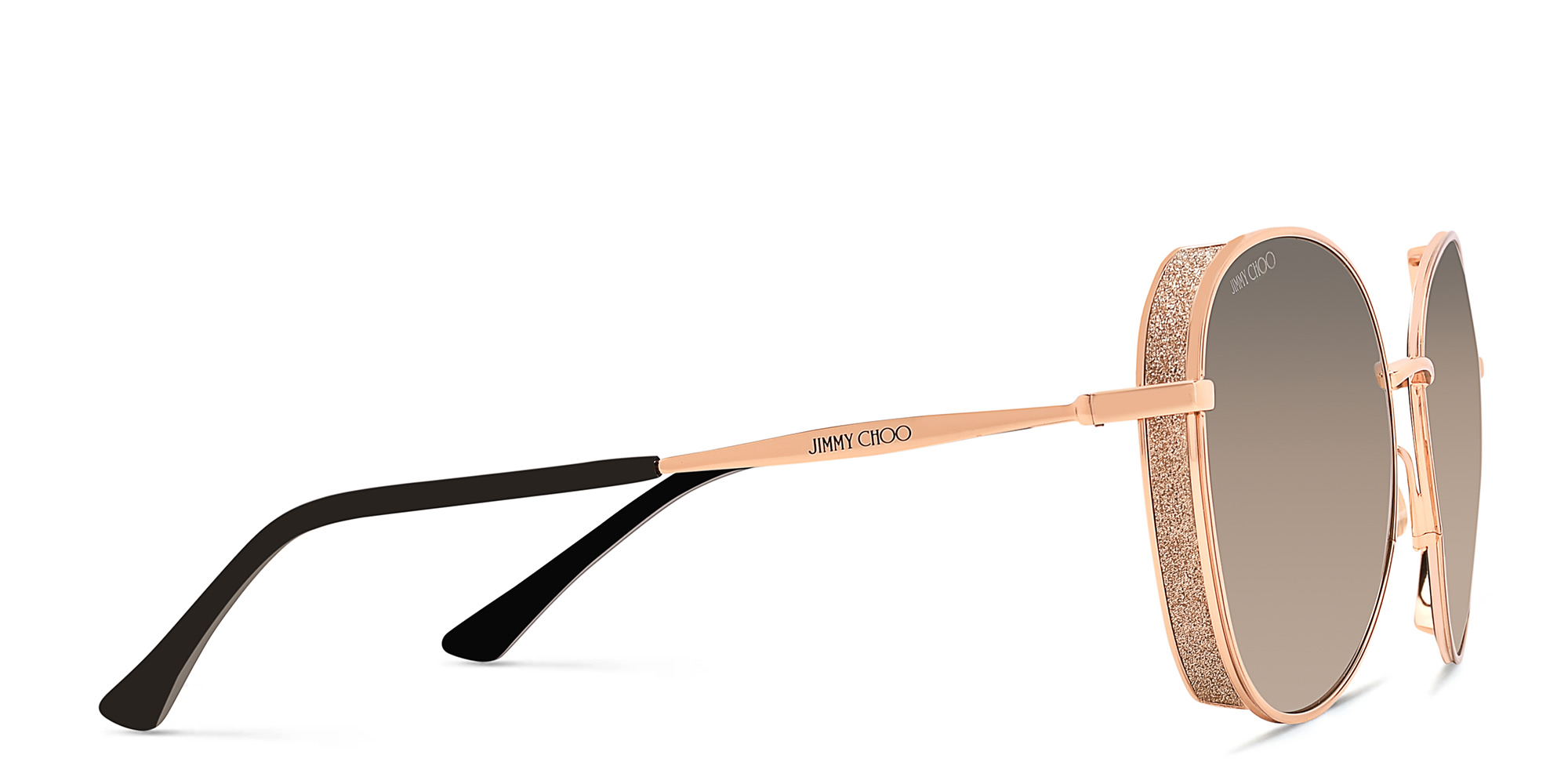 JIMMY CHOO Feline/S Round Sunglasses in Gold Copper – Product Photo 3