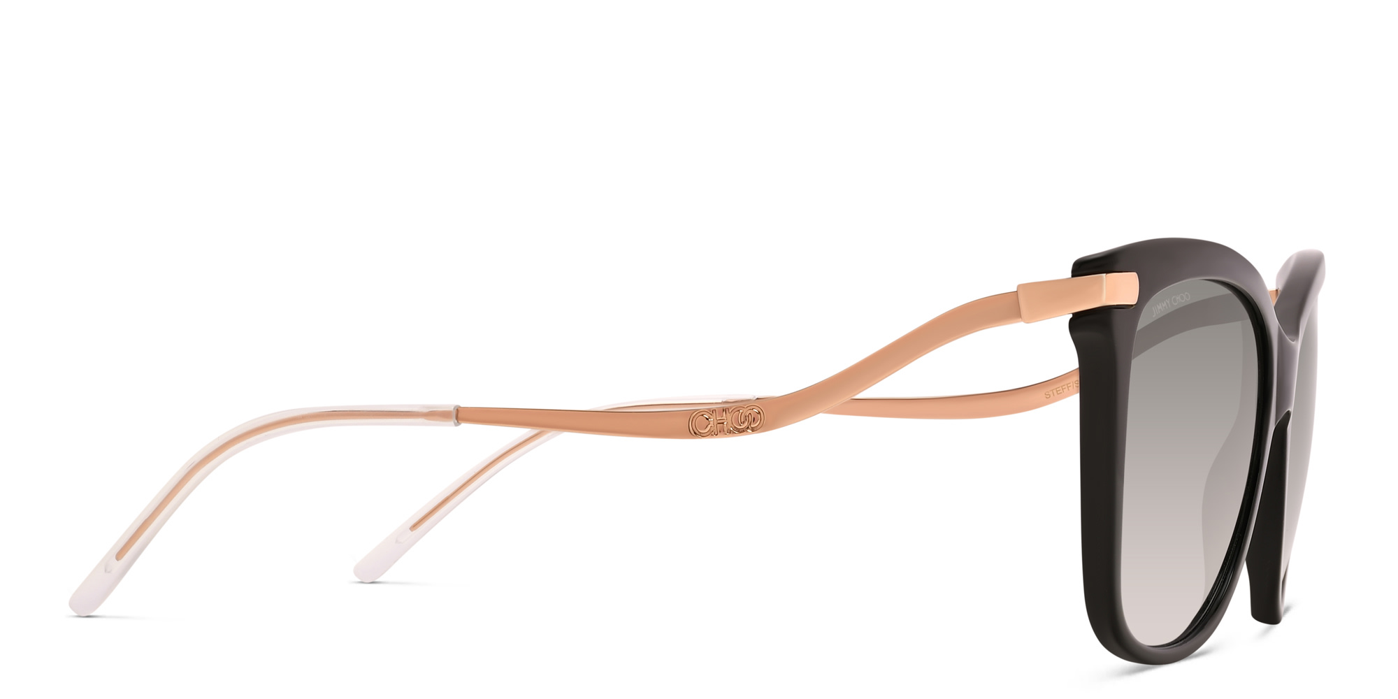 JIMMY CHOO Steff/S Rimless Cat Eye Sunglasses in Black – Product Photo 3