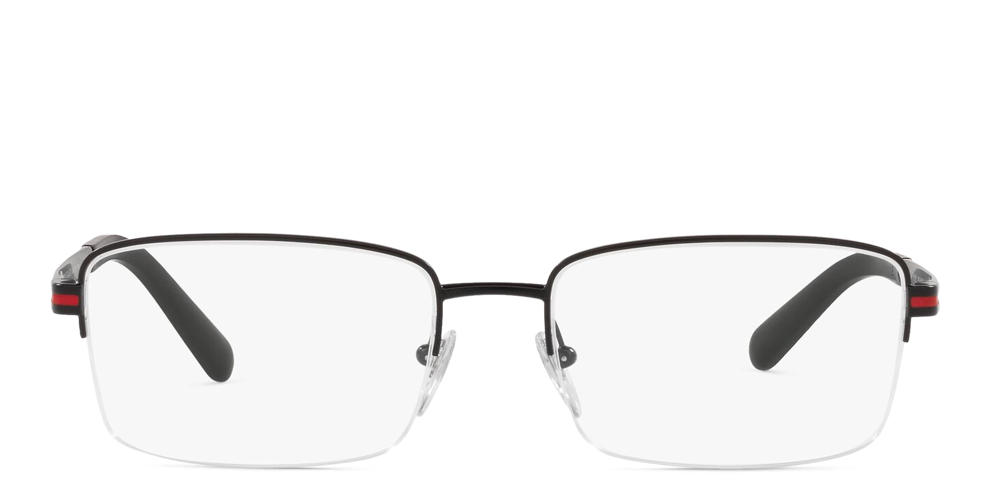 BVLGARI Half Rim Wide Rectangle Eyeglasses in Matte Black – Product Photo 1