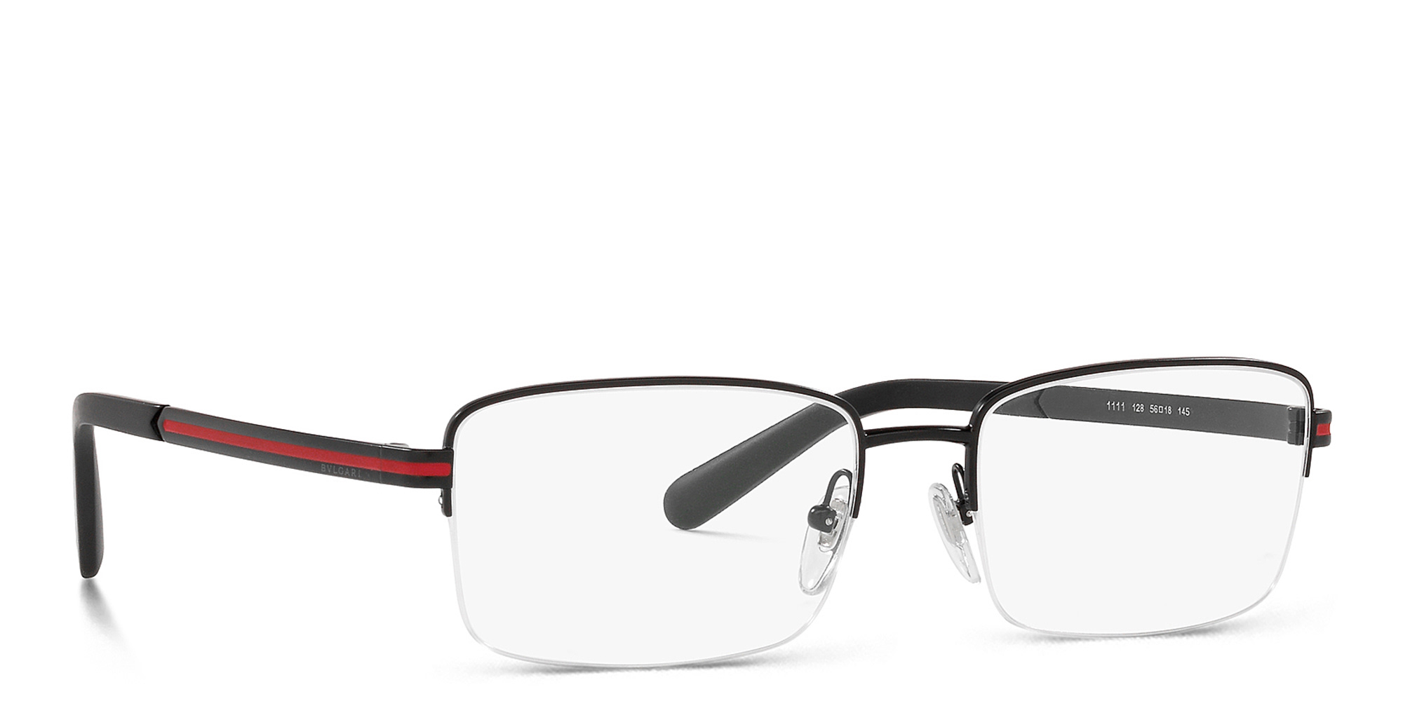 BVLGARI Half Rim Wide Rectangle Eyeglasses in Matte Black – Product Photo 4