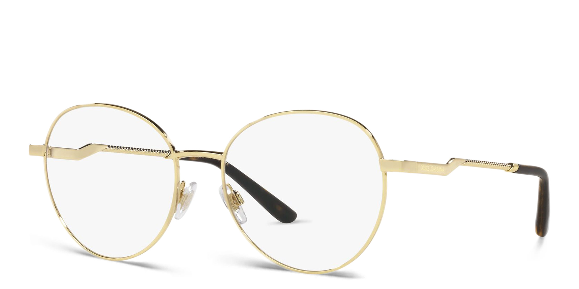 Dolce & Gabbana Round Eyeglasses in Gold – Product Photo 2