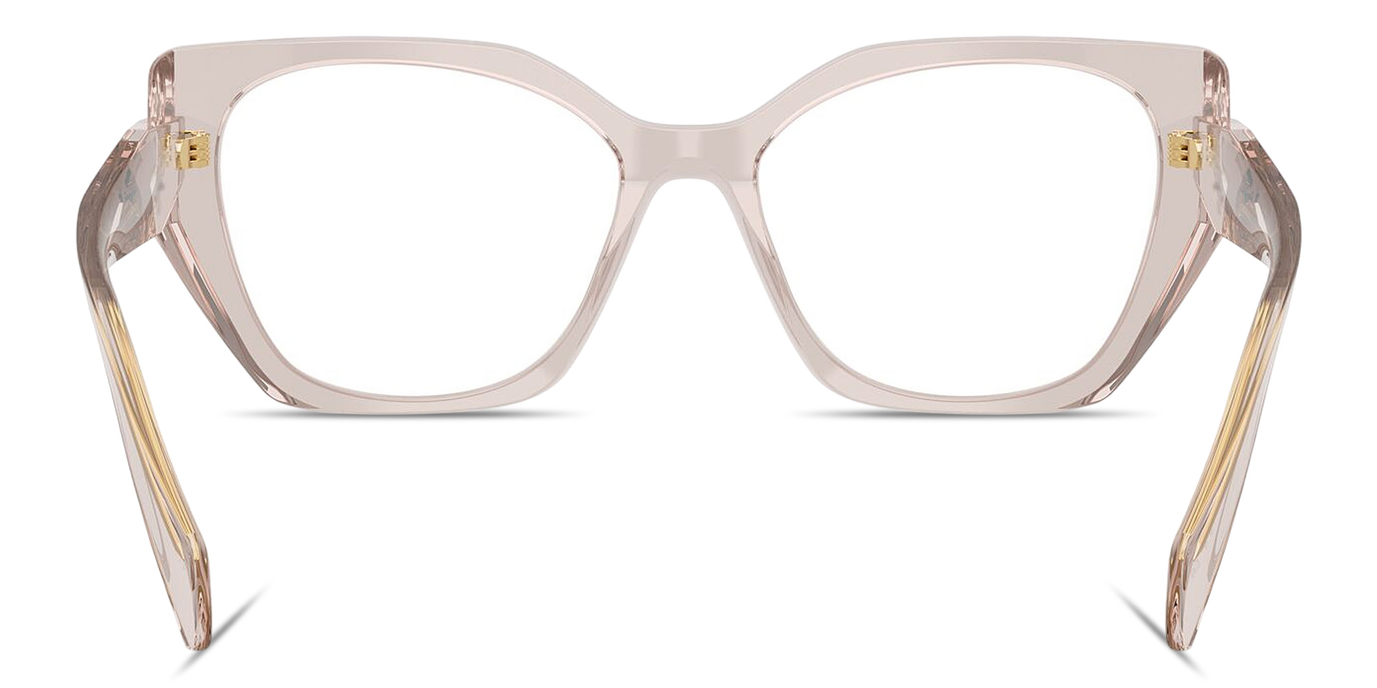 PRADA Logo Signature Irregular Eyeglasses in Transparent Violet – Product Photo 4