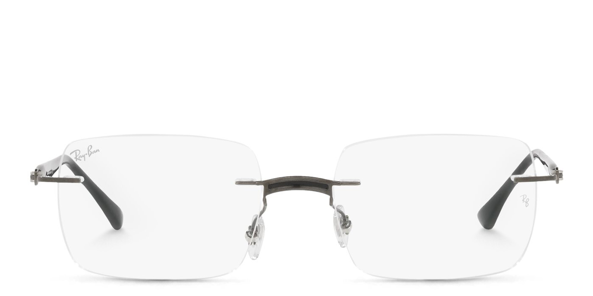 Shop Ray-Ban Unisex Rimless Rectangle Eyeglasses in Gunmetal online.