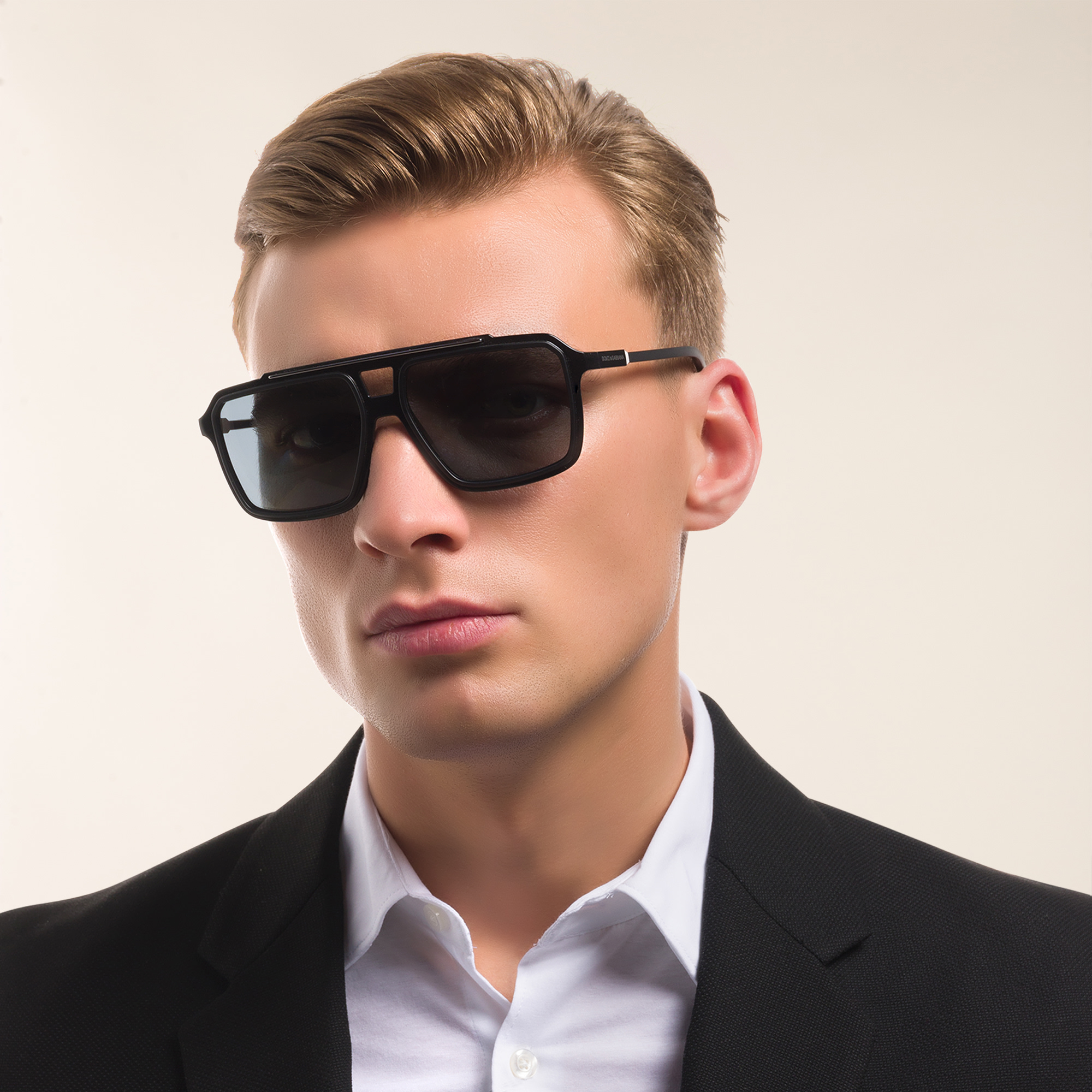 Shop Dolce & Gabbana Square Sunglasses in Black online.