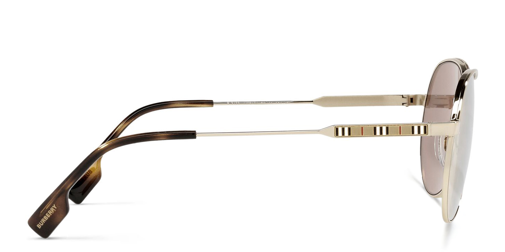 BURBERRY Aviator Sunglasses in Light Gold – Product Photo 3