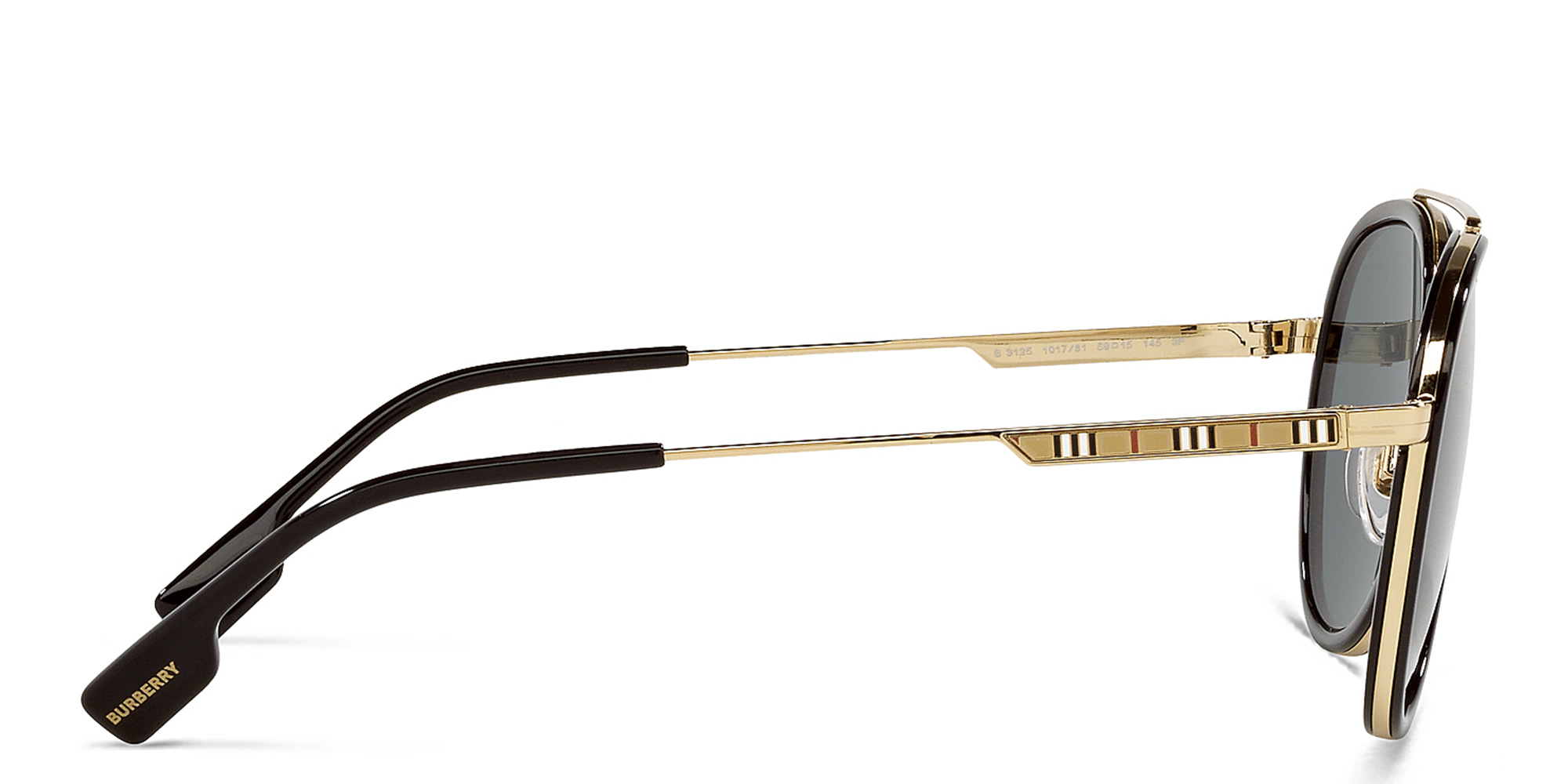 Shop BURBERRY Wide Aviator Sunglasses in Gold online.