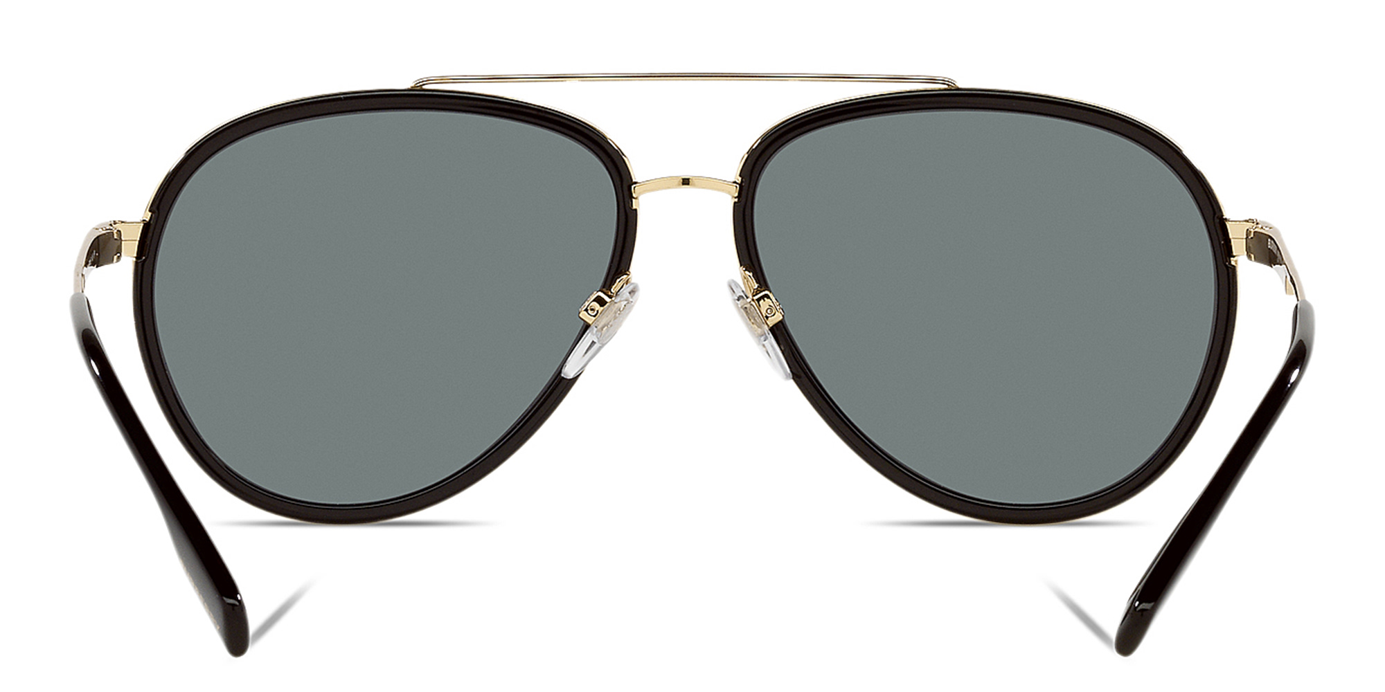 Shop BURBERRY Wide Aviator Sunglasses in Gold online.