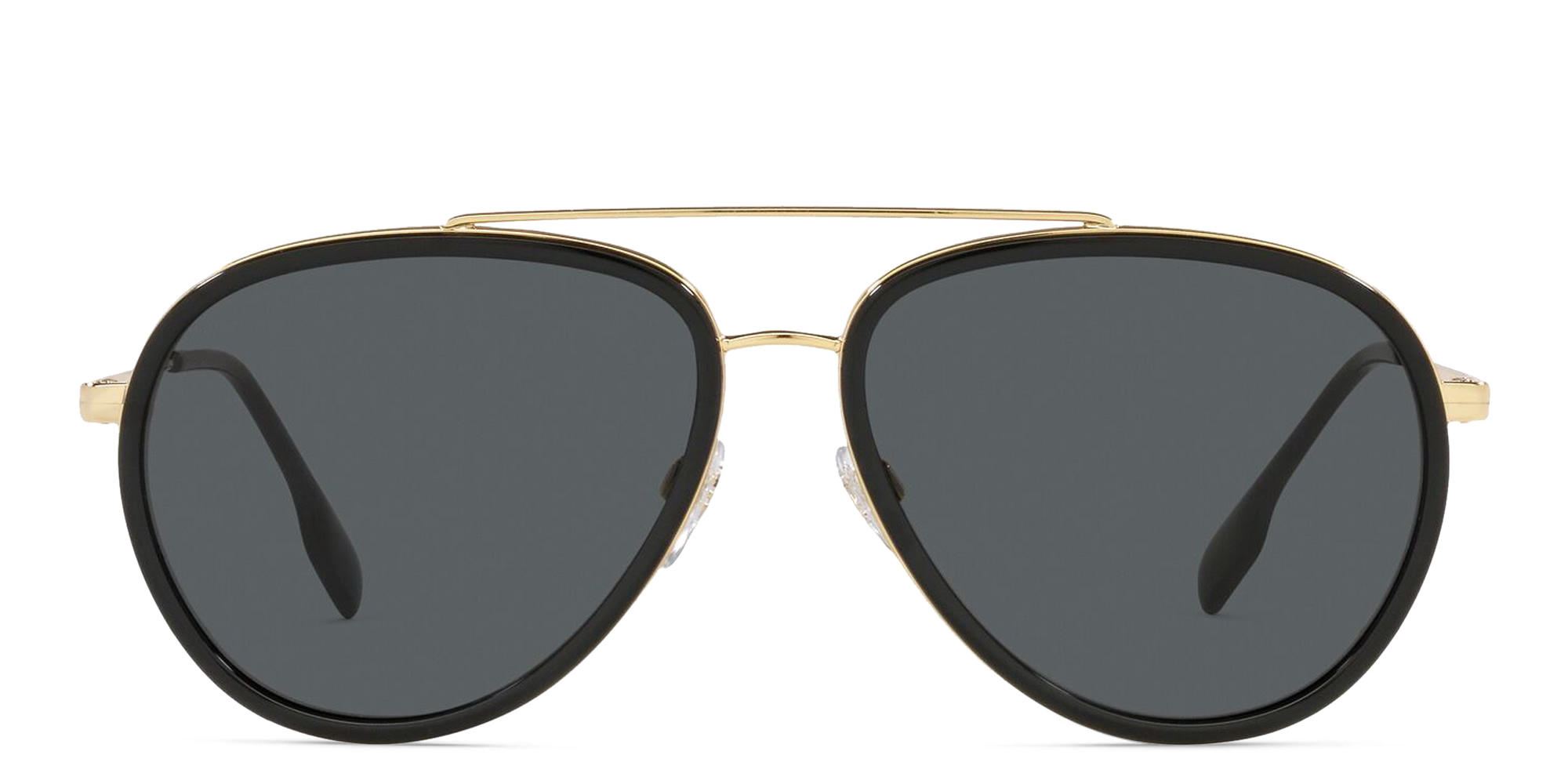Shop BURBERRY Pilot Sunglasses in Gold online.