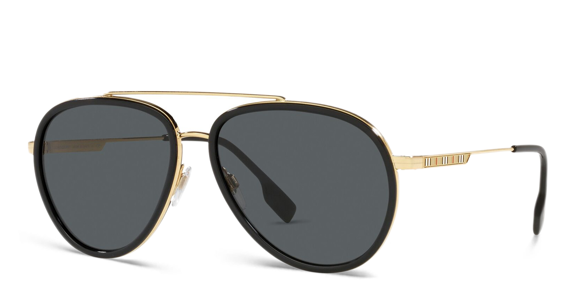 Shop BURBERRY Pilot Sunglasses in Gold online.