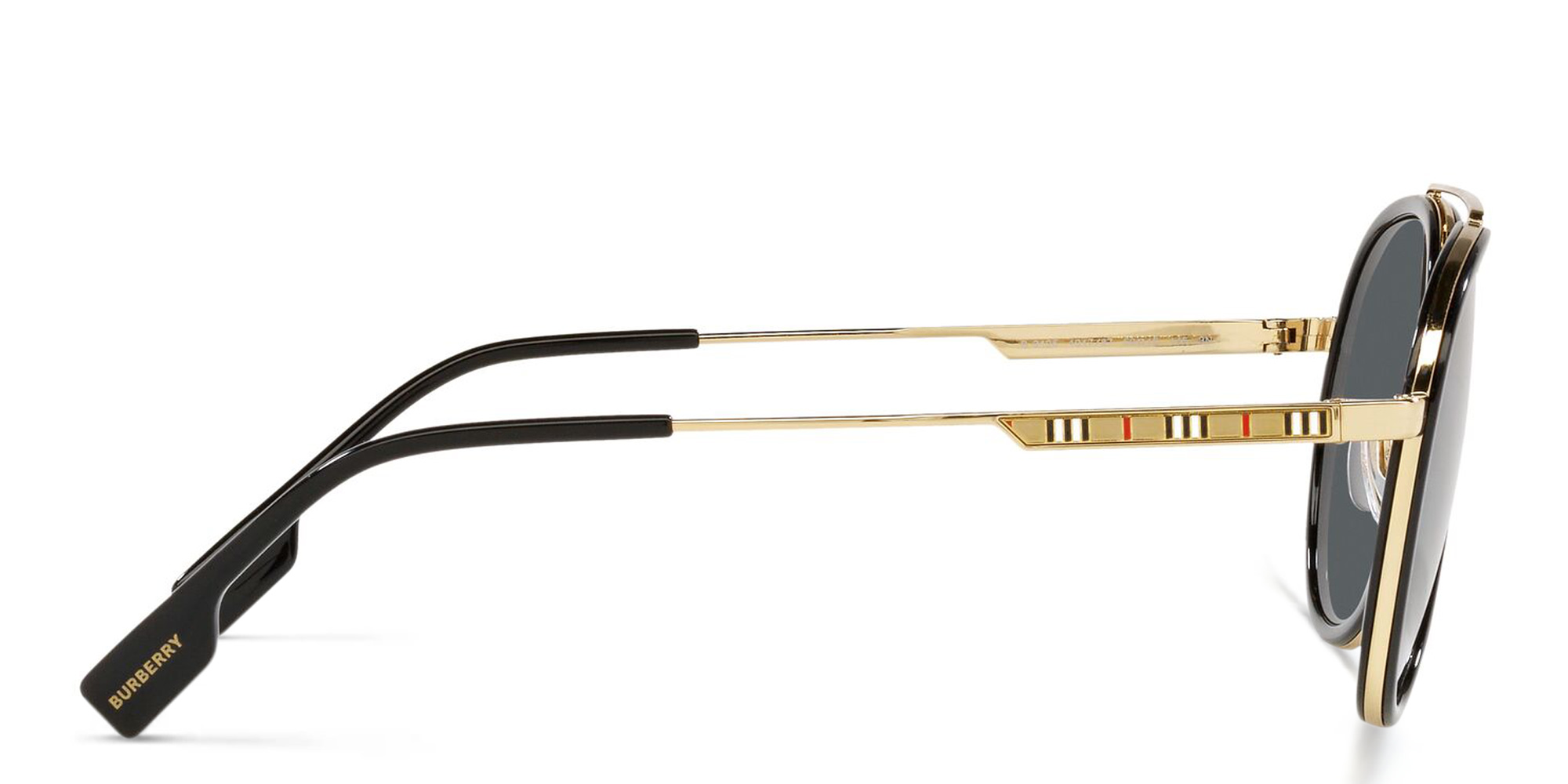 Shop BURBERRY Pilot Sunglasses in Gold online.