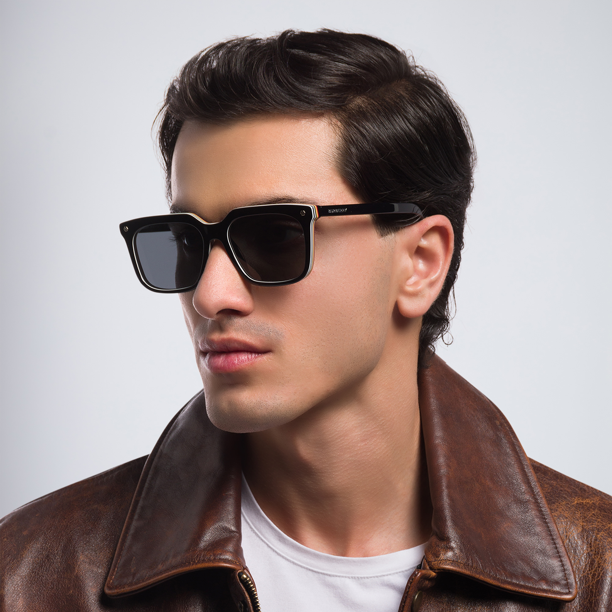 نظارة شمسية مربعة من بربري بلون أسود - صورة المنتج 5