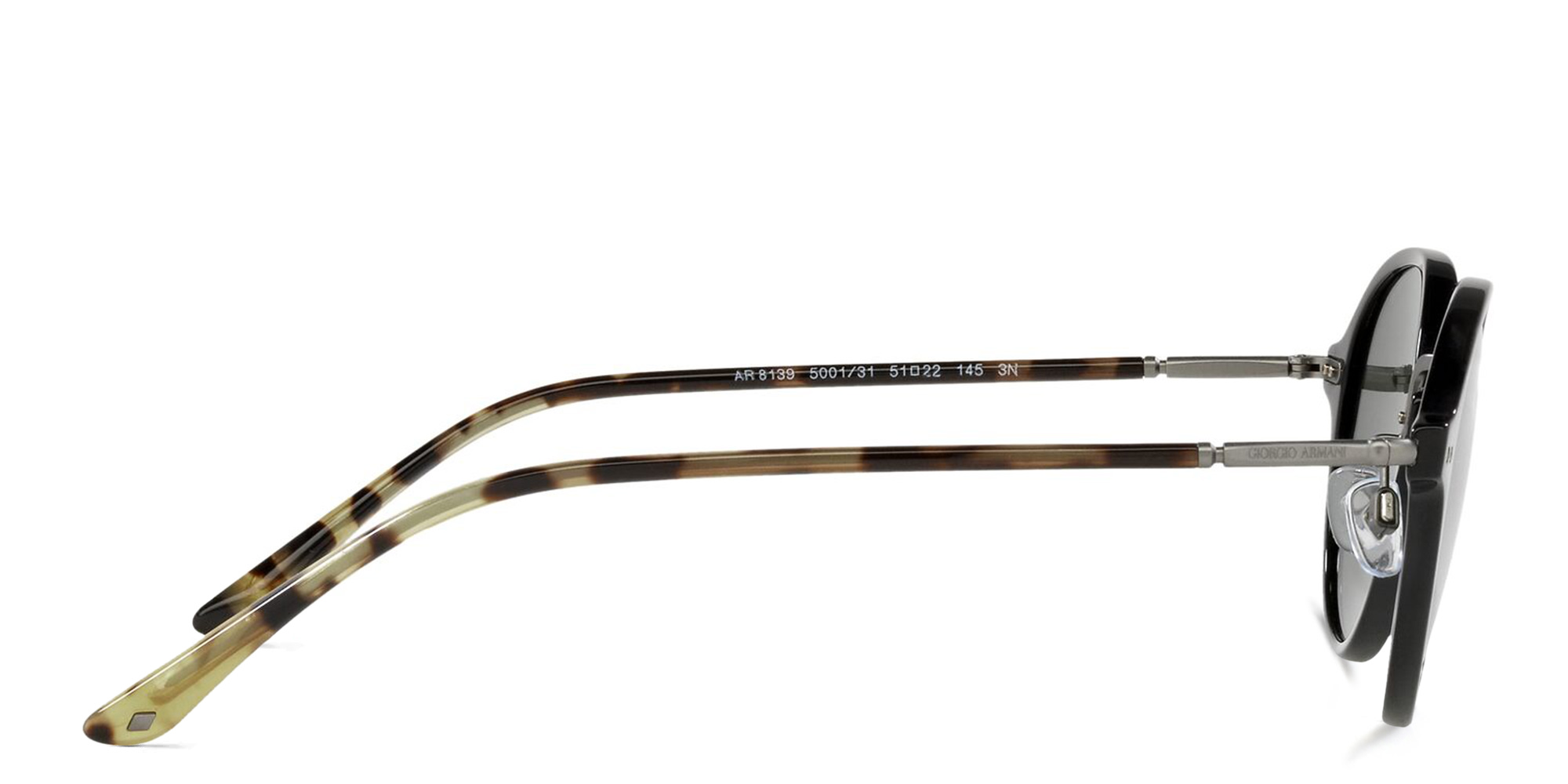 GIORGIO ARMANI Round Sunglasses in Black – Product Photo 3